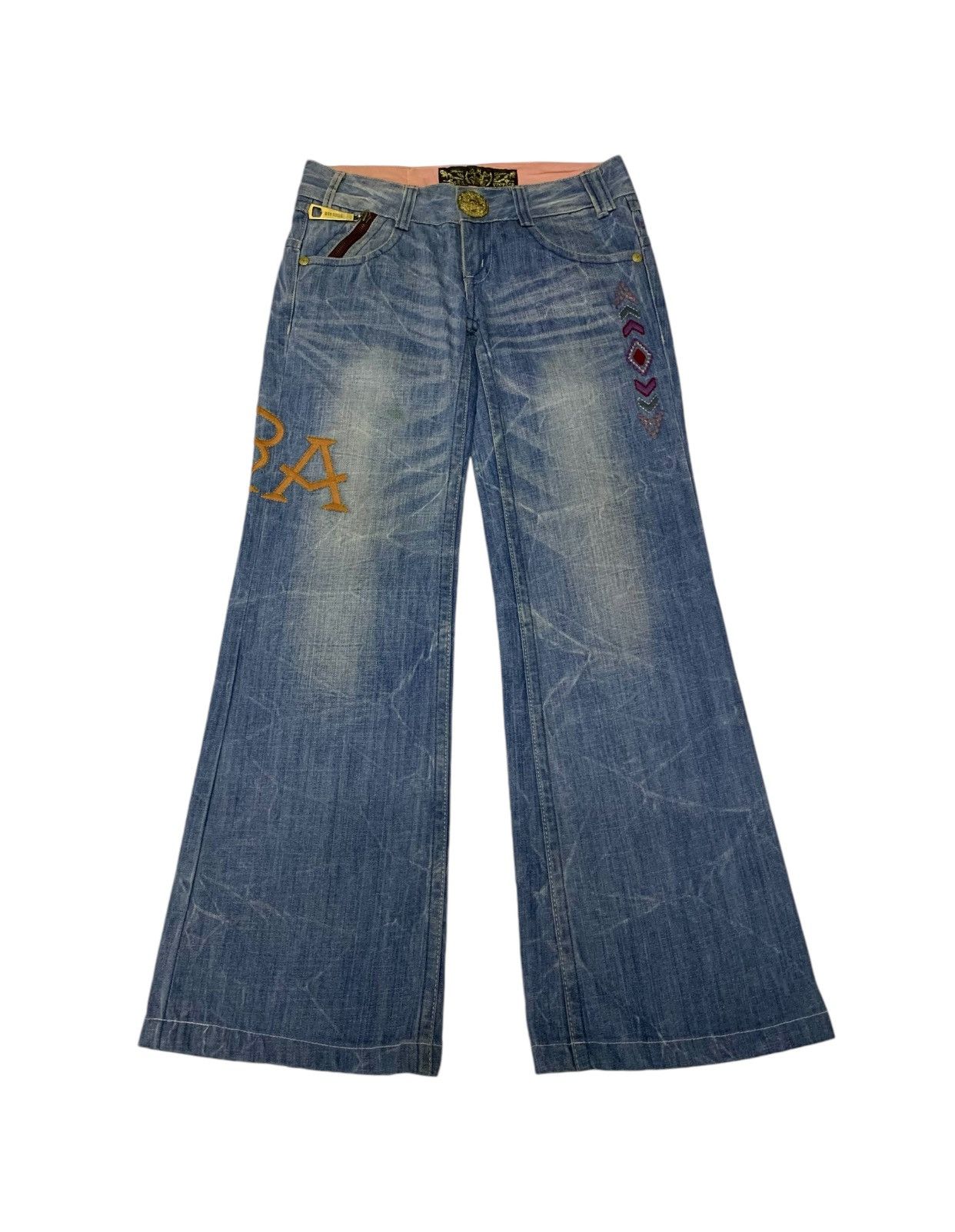 If Six Was Nine × Le Grande Bleu (L.G.B.) × Tornado Mart Japan Riobera Jeans Flare Denim Fancy Size 30" / US 8 / IT 44 - 3 Thumbnail