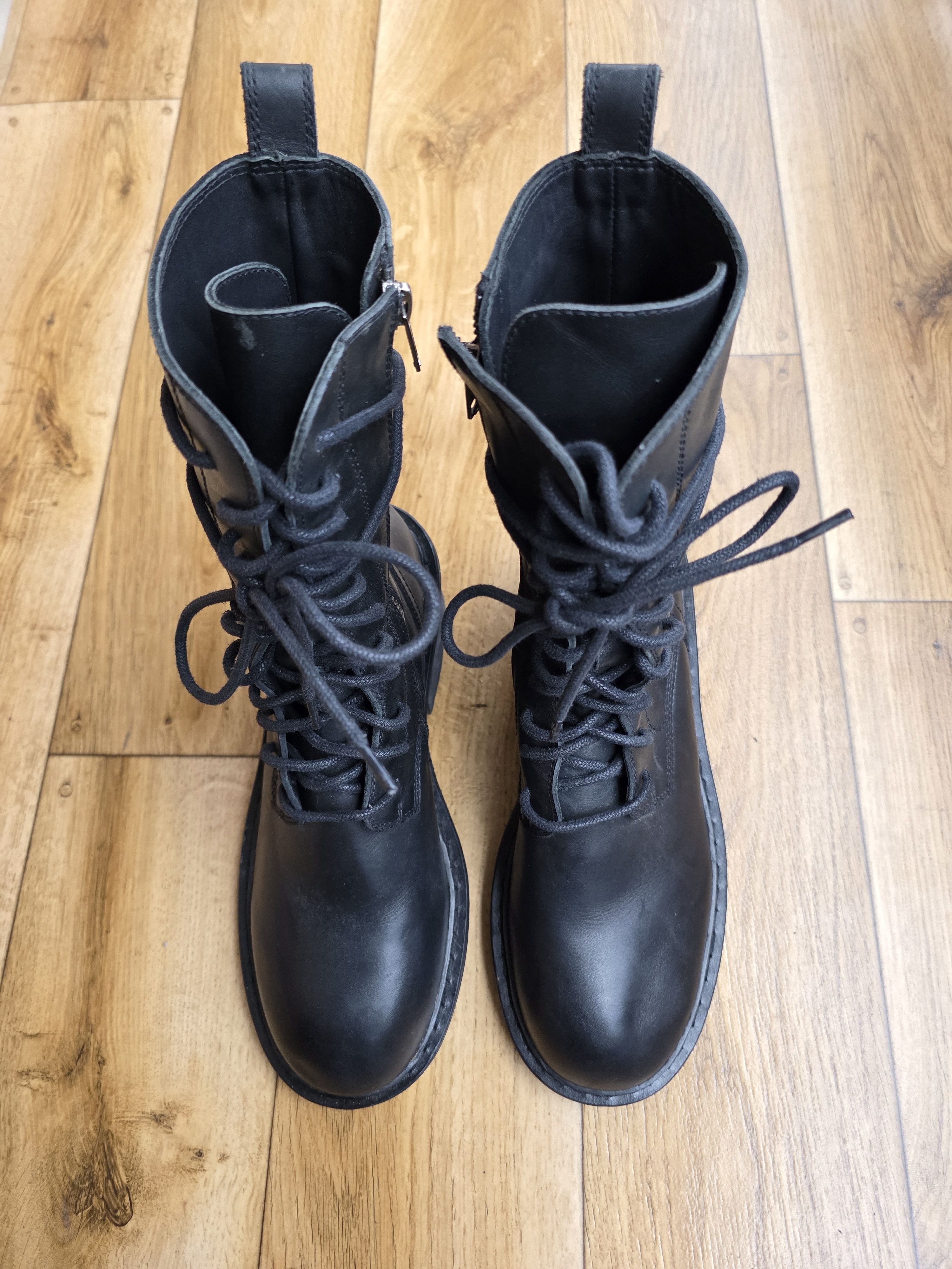 Ann Demeulemeester Ann Demeulemeester Heeled Lace up Leather Ankle Combat Boots Size US 10 / IT 40 - 11 Thumbnail