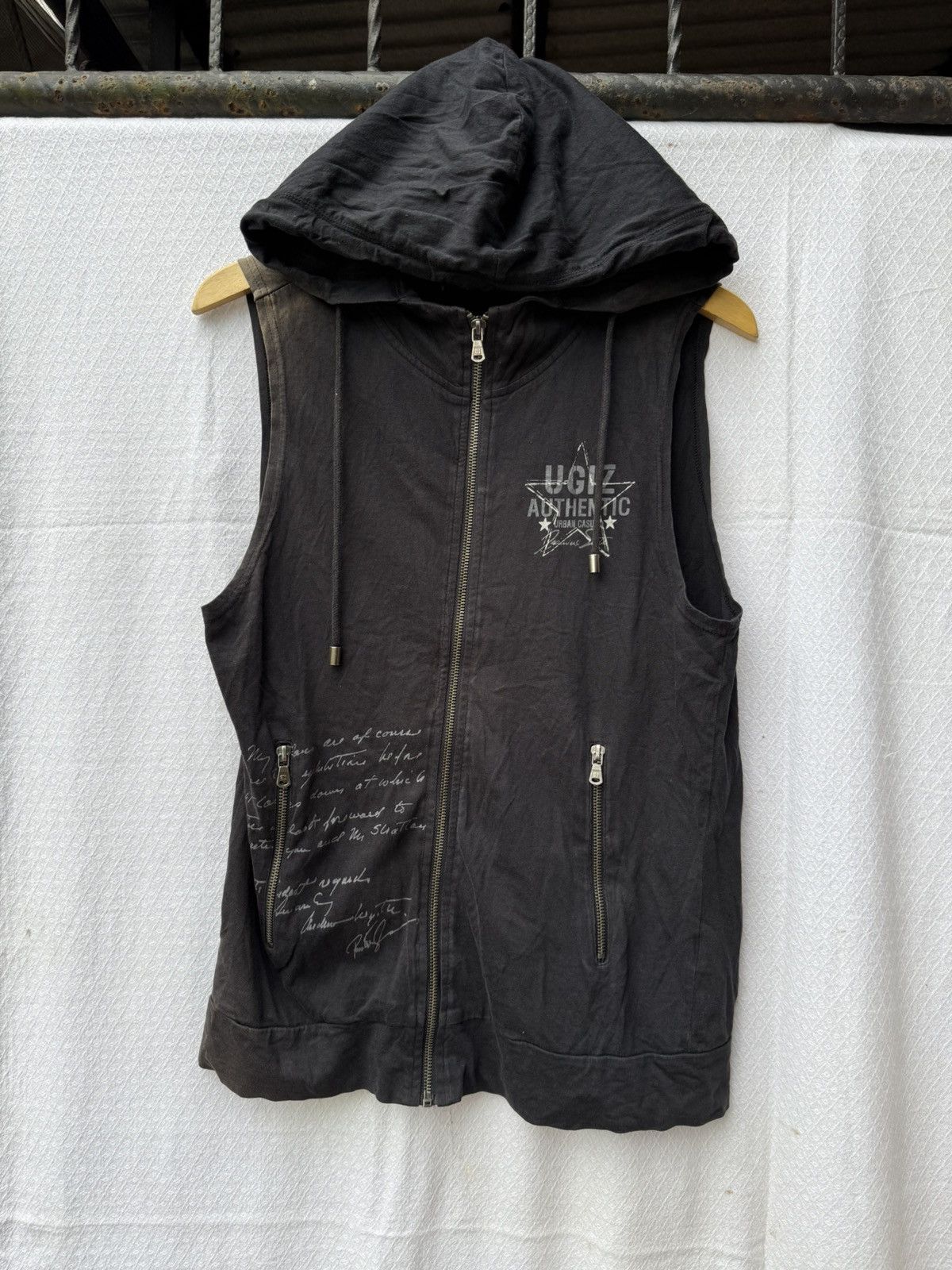 Japanese Brand Ugiz Vest Zipper Hoodie Poem Graphic Size US M / EU 48-50 / 2 - 1 Thumbnail