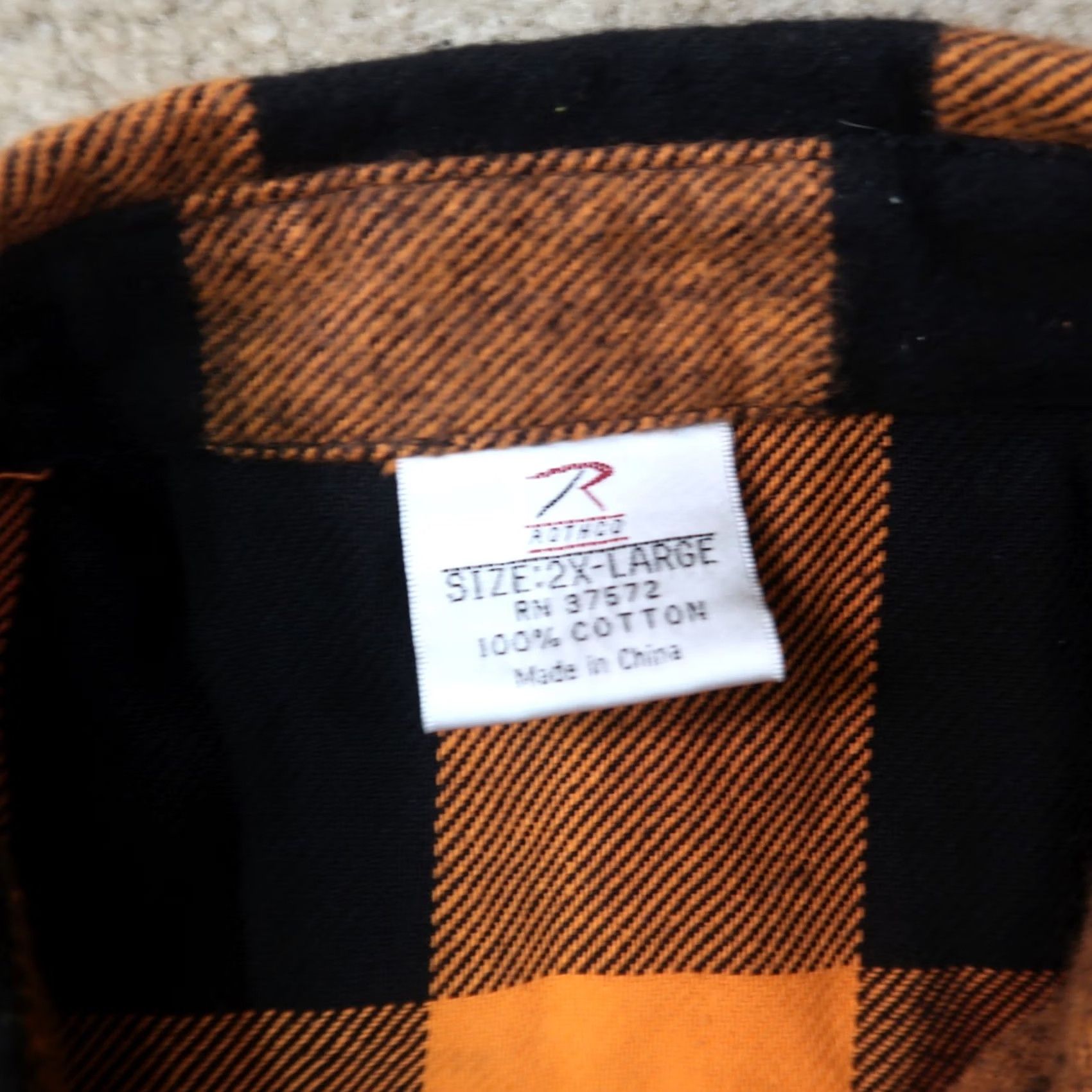 Rothco Rothco Button-Up Flannel Shirt Men's 2XL Orange Plaid Long Sleeve Button Front Size US XXL / EU 58 / 5 - 3 Thumbnail