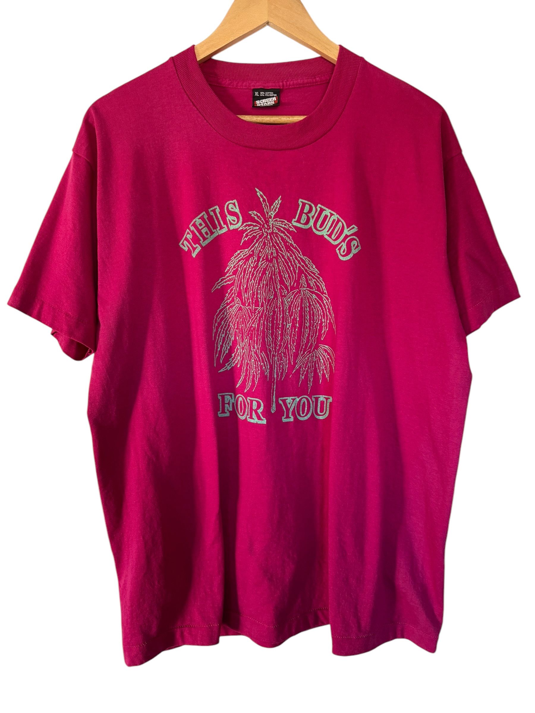 Vintage Vintage 90s "This Buds for You" Cannabis/Weed T-shirt Size US XL / EU 56 / 4 - 1 Thumbnail