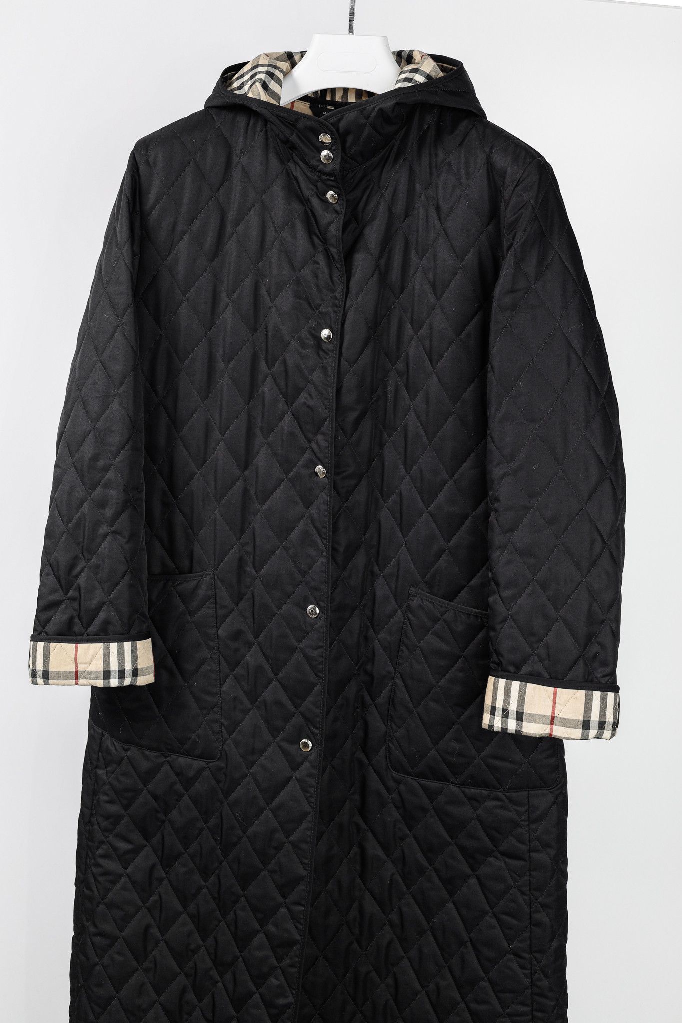 Burberry Burberry Black Quilted Hooded Long Jacket Size L / US 10 / IT 46 - 3 Thumbnail
