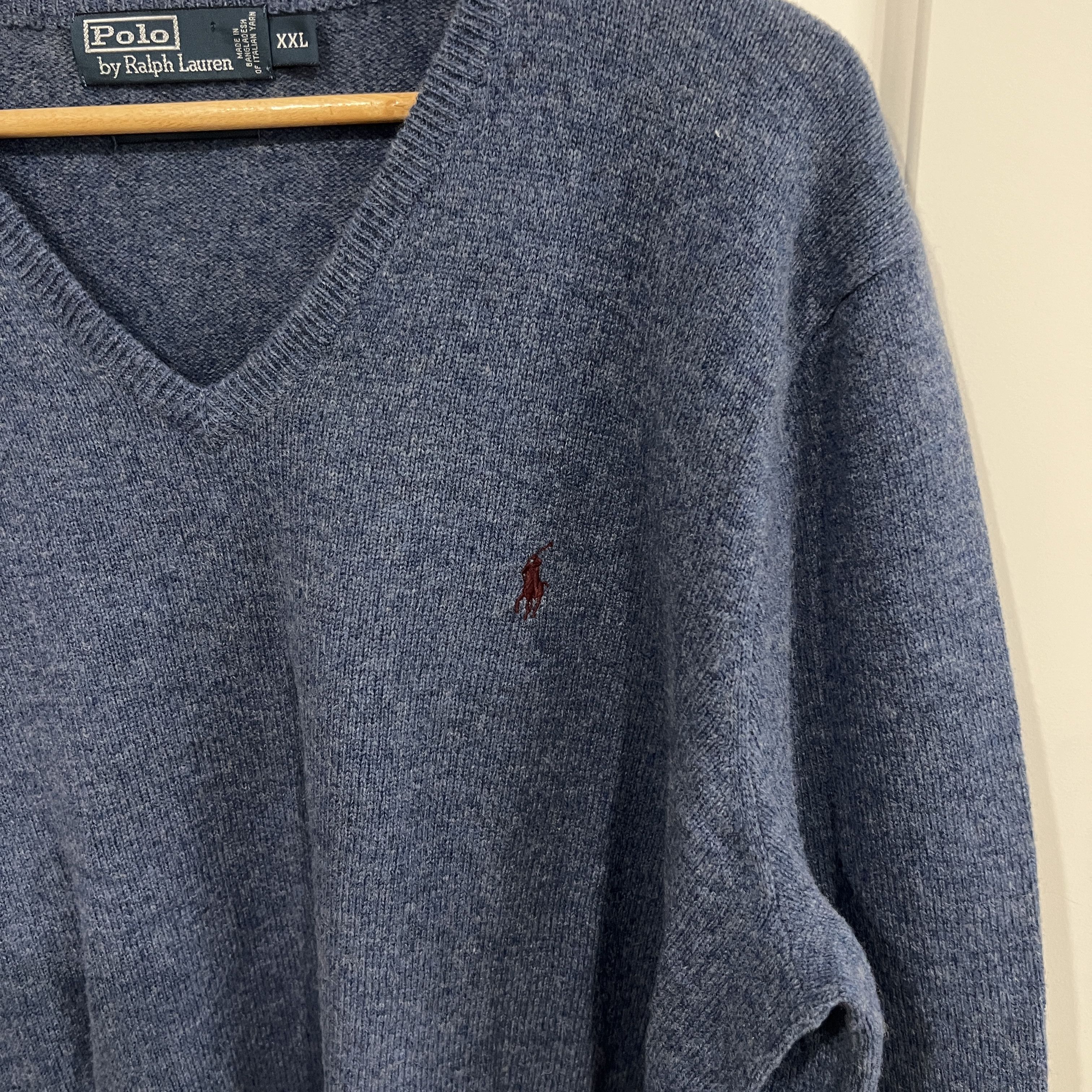 Polo Ralph Lauren Vintage Ralph Lauren V-Neck Sweater 100% Lambswool - XXL Size US XXL / EU 58 / 5 - 2 Thumbnail