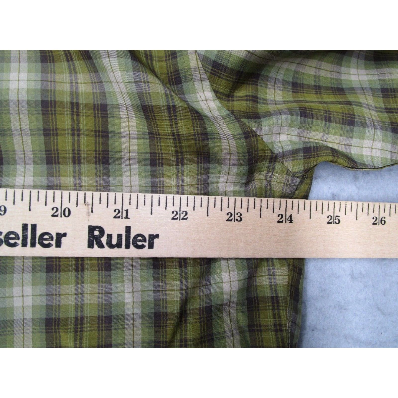 Vintage KUHL Shirt Men XL Green Plaid Short Sleeve Button-Up With Pearl Snaps, 100% Polyester, Knit, Classic Fit, Work, Casual, Travel, Skin-Free, India Size US XL / EU 56 / 4 - 5 Thumbnail