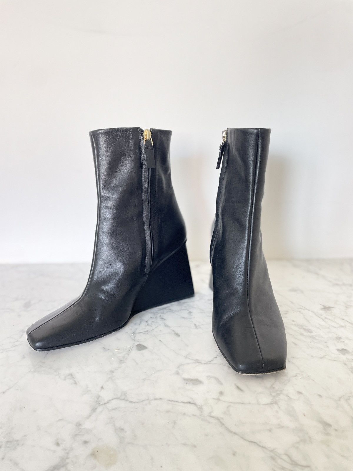 Other Souliers Martinez Leather Boots | Square Toe | Size 39 Size US 8.5 / IT 38.5 - 5 Thumbnail