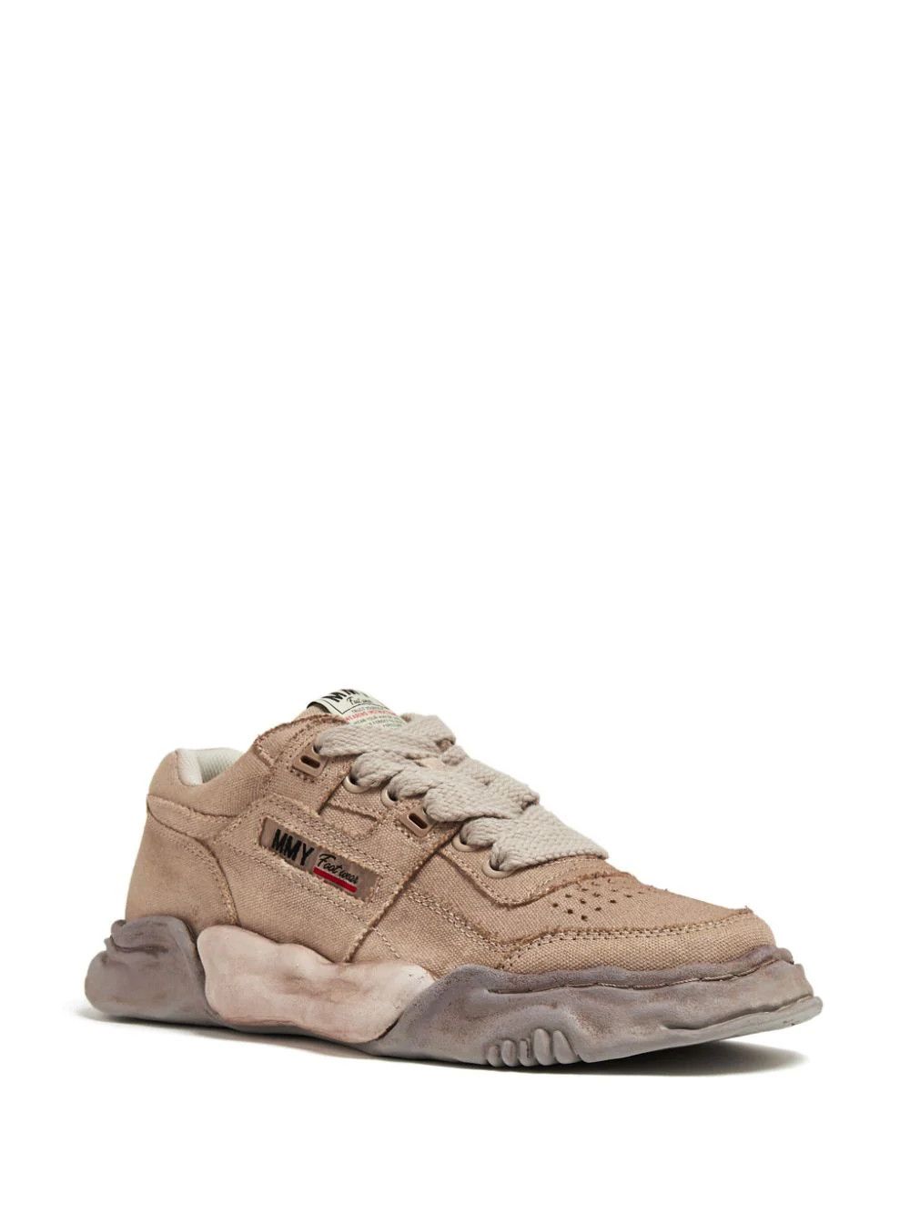 Maison MIHARA YASUHIRO o1mle0924 Canvas Low-Top Sneaker in Brown Size US 8 / EU 41 - 2 Thumbnail