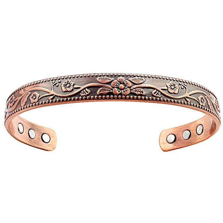Other Boho Copper Floral Flexible Cuff Bangle Bracelet, Arthritis Size ONE SIZE - 4 Thumbnail