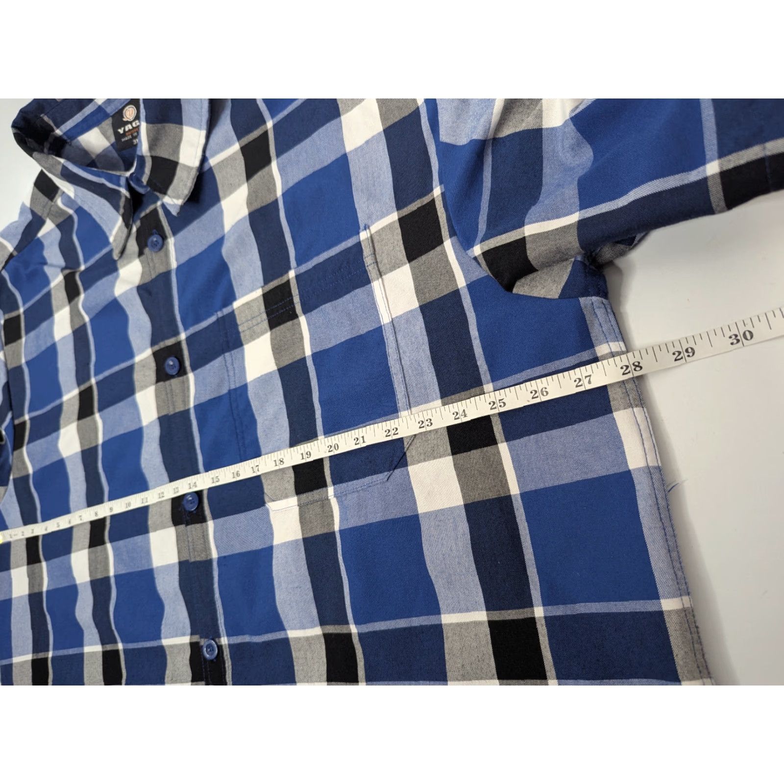 Vintage Yago Button-Up Shirt Men 3XL Short Sleeve Blue Plaid Fashion Casual Workwear Shirt Size US XXL / EU 58 / 5 - 6 Thumbnail