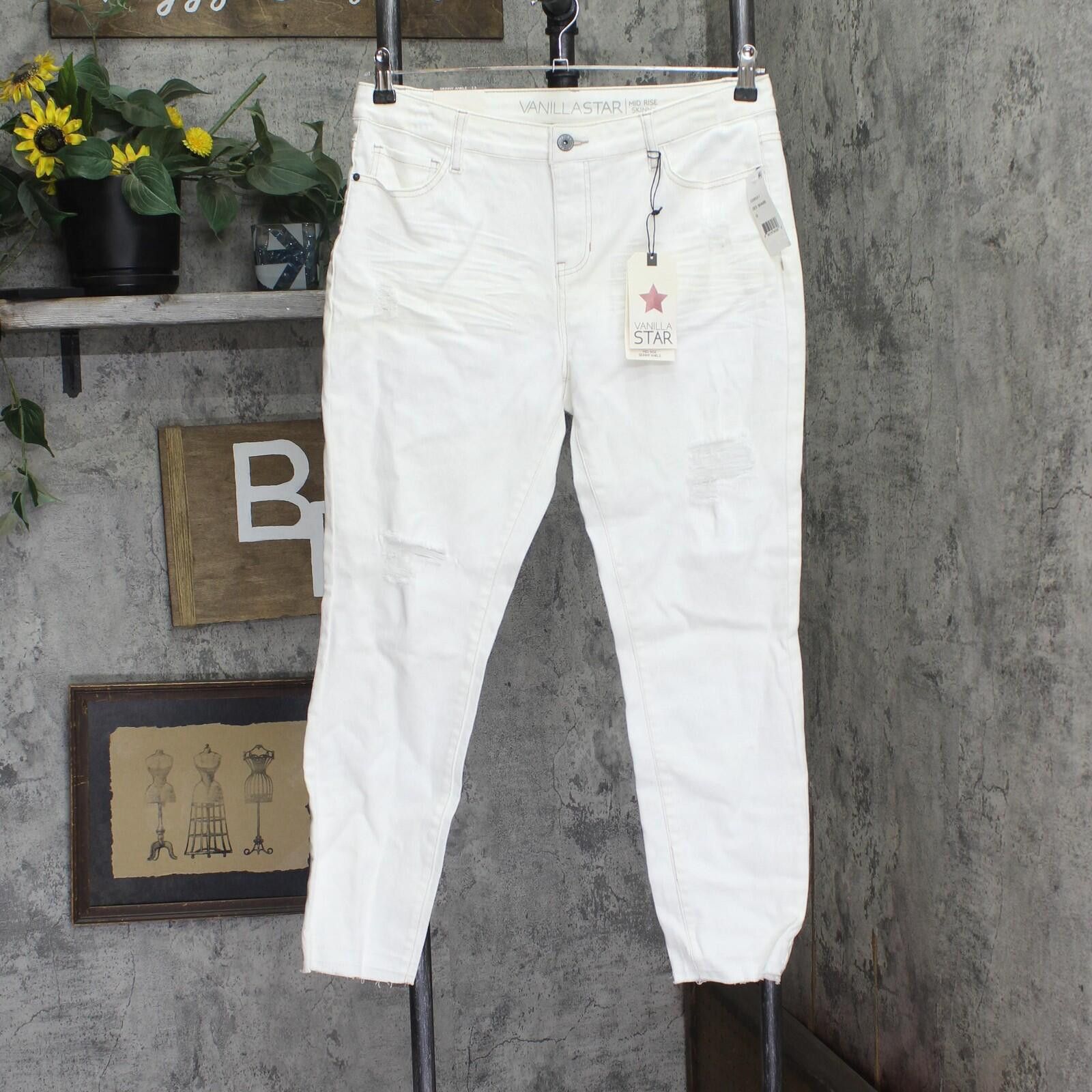 Other Vanilla Star Juniors Ripped Skinny Jeans White Wash 13 Size 30" / US 8 / IT 44 - 1 Thumbnail