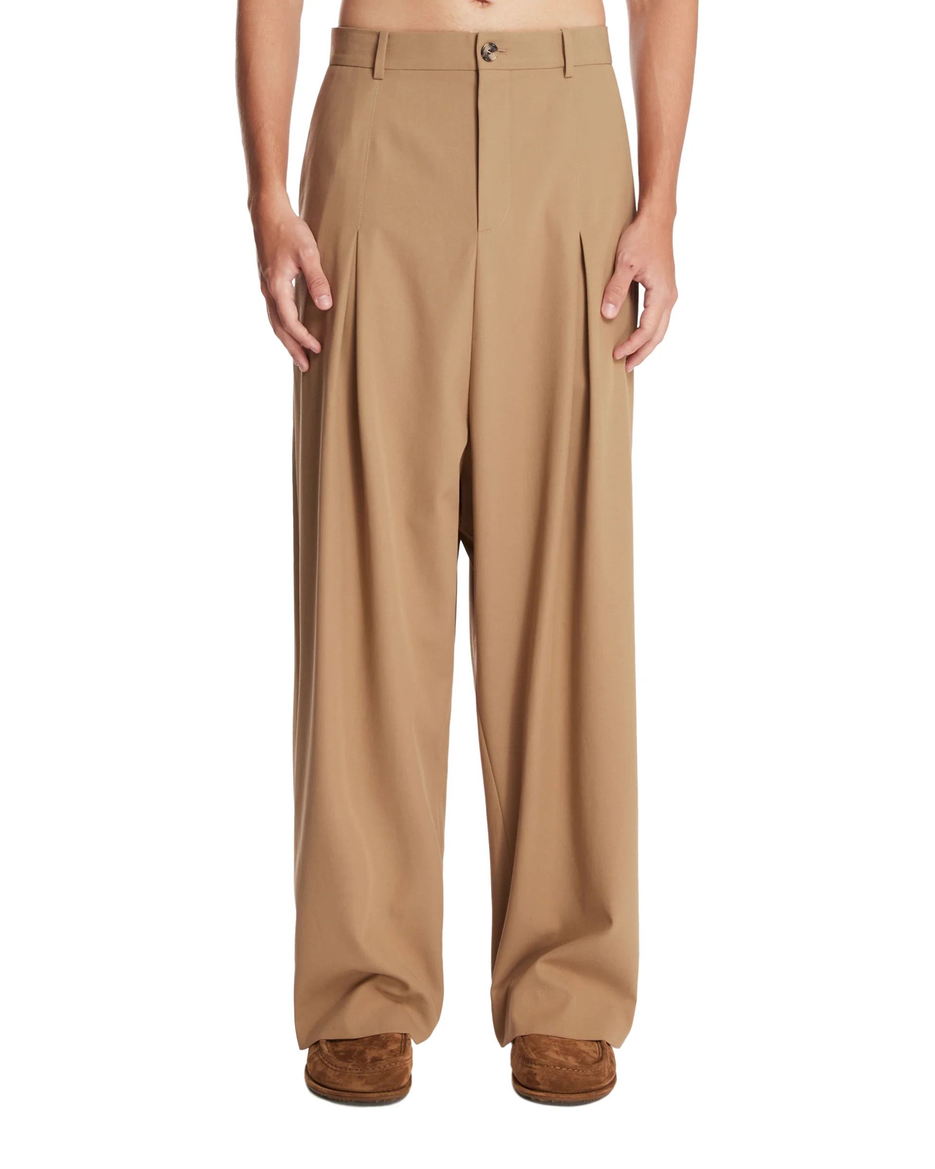 Loewe Loewe Beige Cotton Wide-Leg Pants Size 26" / US 2 / IT 38 - 1 Thumbnail