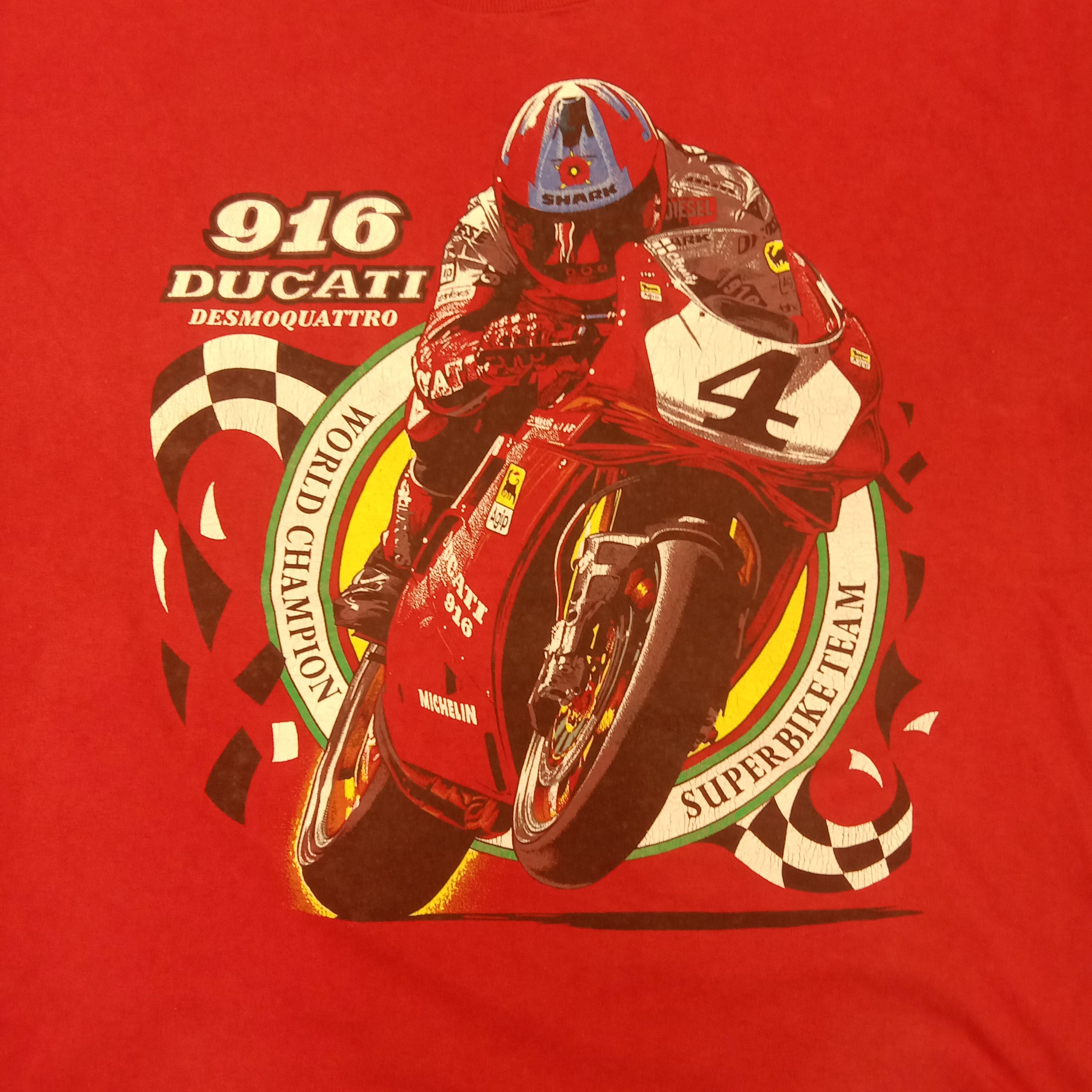 Ducati × Vintage Vintage 90's Ducati Superbike 916 Desmoquattro MotoGP Tshirt Size US XXL / EU 58 / 5 - 2 Thumbnail