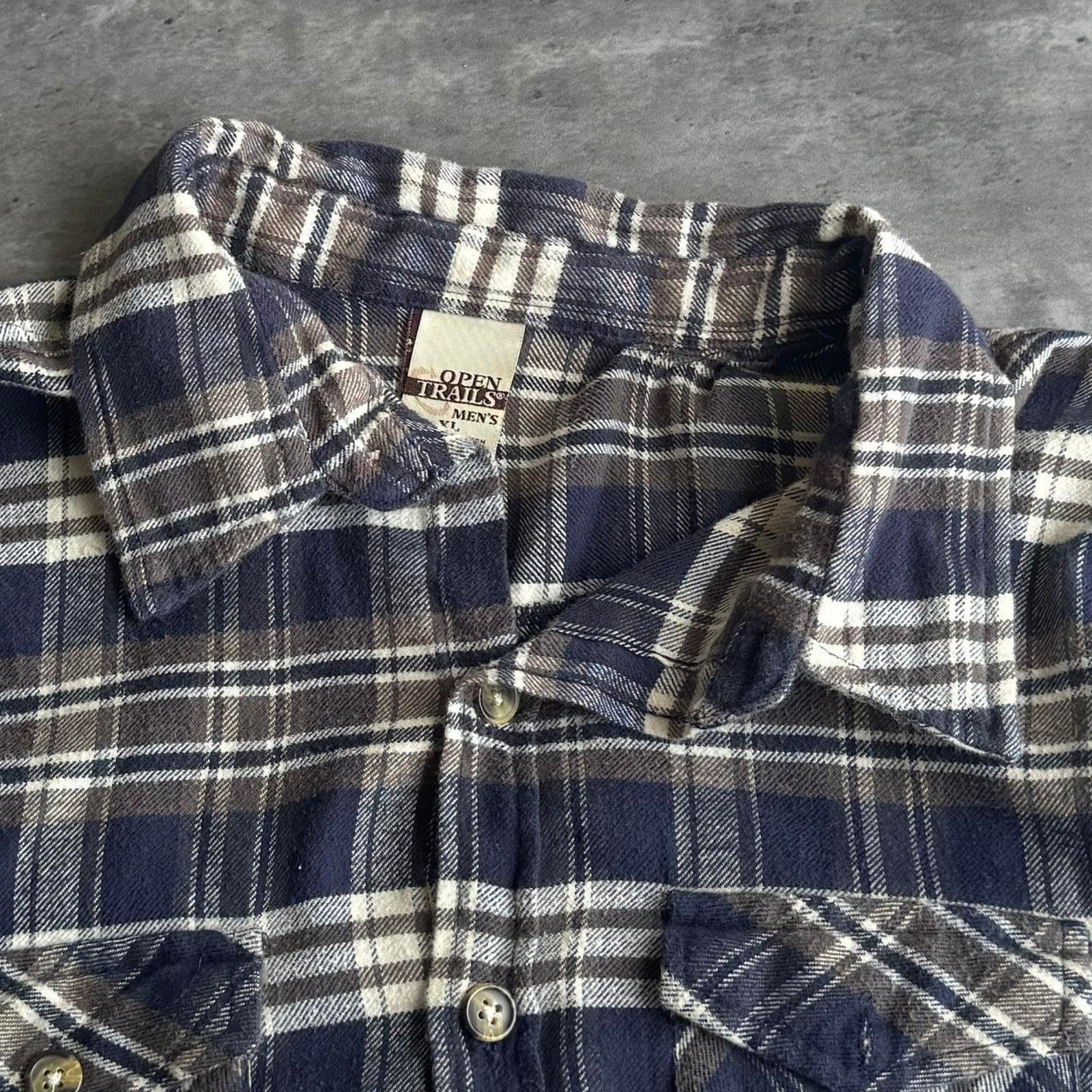 Vintage Vintage Brown & Blue Open Trails Essential Flannel Shirt Size US XL / EU 56 / 4 - 3 Thumbnail