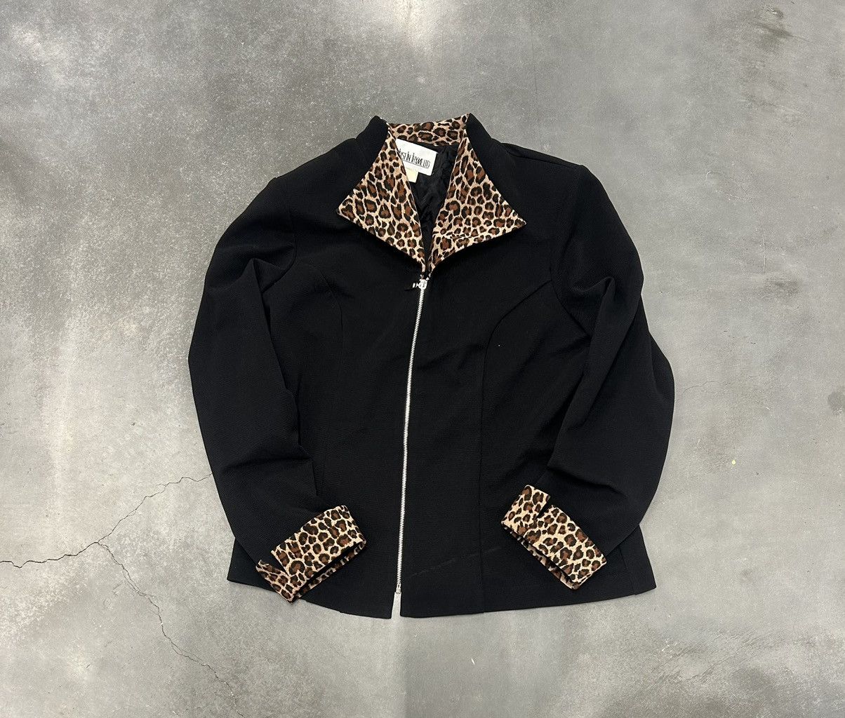 Vintage Vintage Black and tan cheetah print jacket Size XL / US 12-14 / IT 48-50 - 1 Thumbnail
