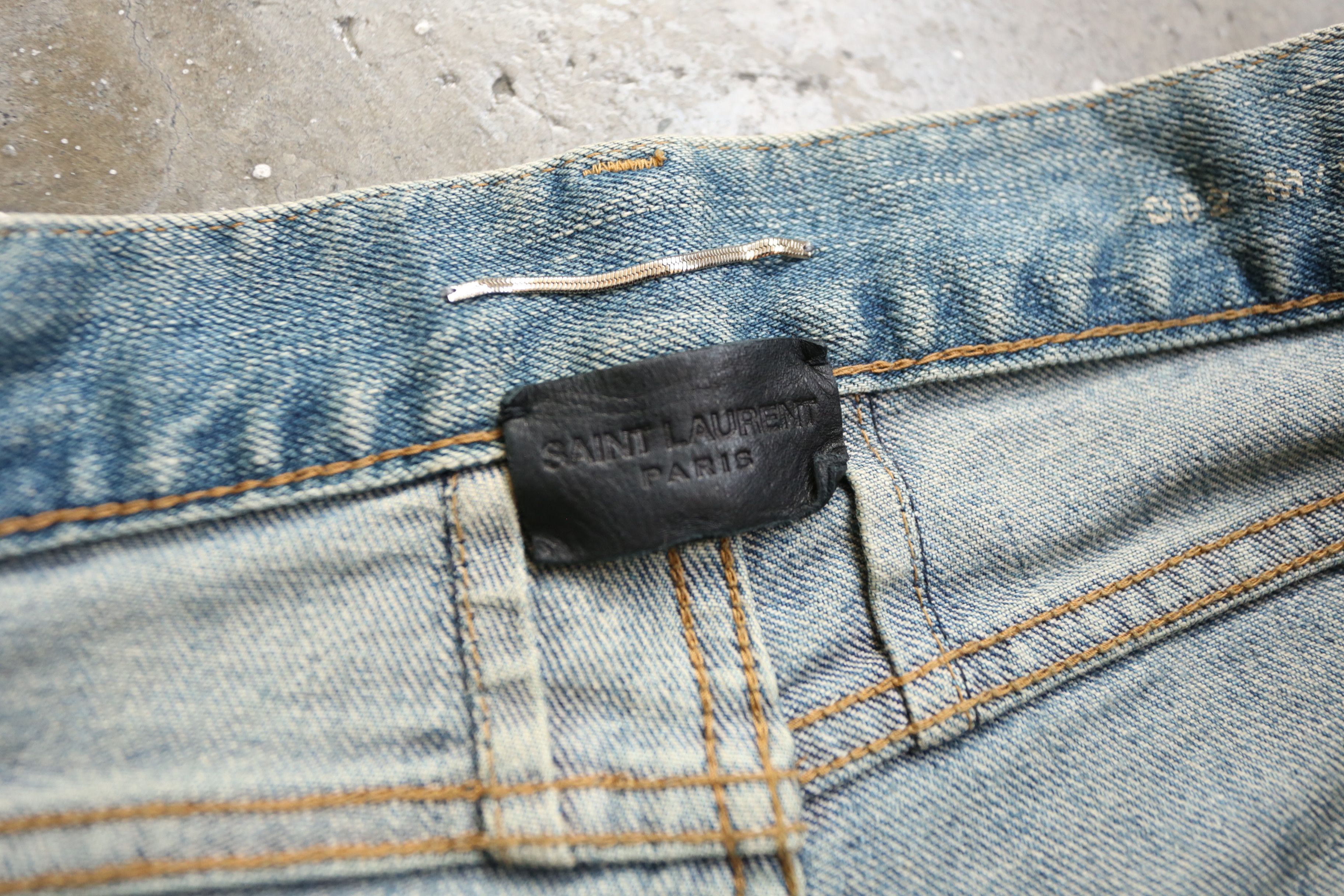 Saint Laurent Paris SLP - Hedi Slimane - F/W 15 - D02 Crash Denim Jean Size US 30 / EU 46 - 7 Thumbnail