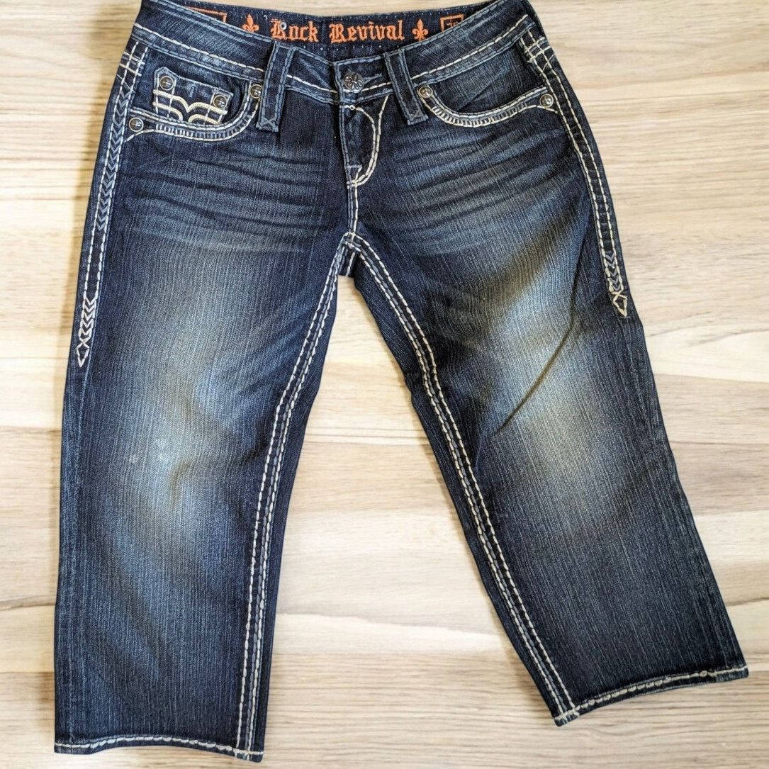 Rock Revival ROCK REVIVAL Capri Jeans Women's 26 ANA Denim Capris Size 26" / US 2 / IT 38 - 8 Thumbnail