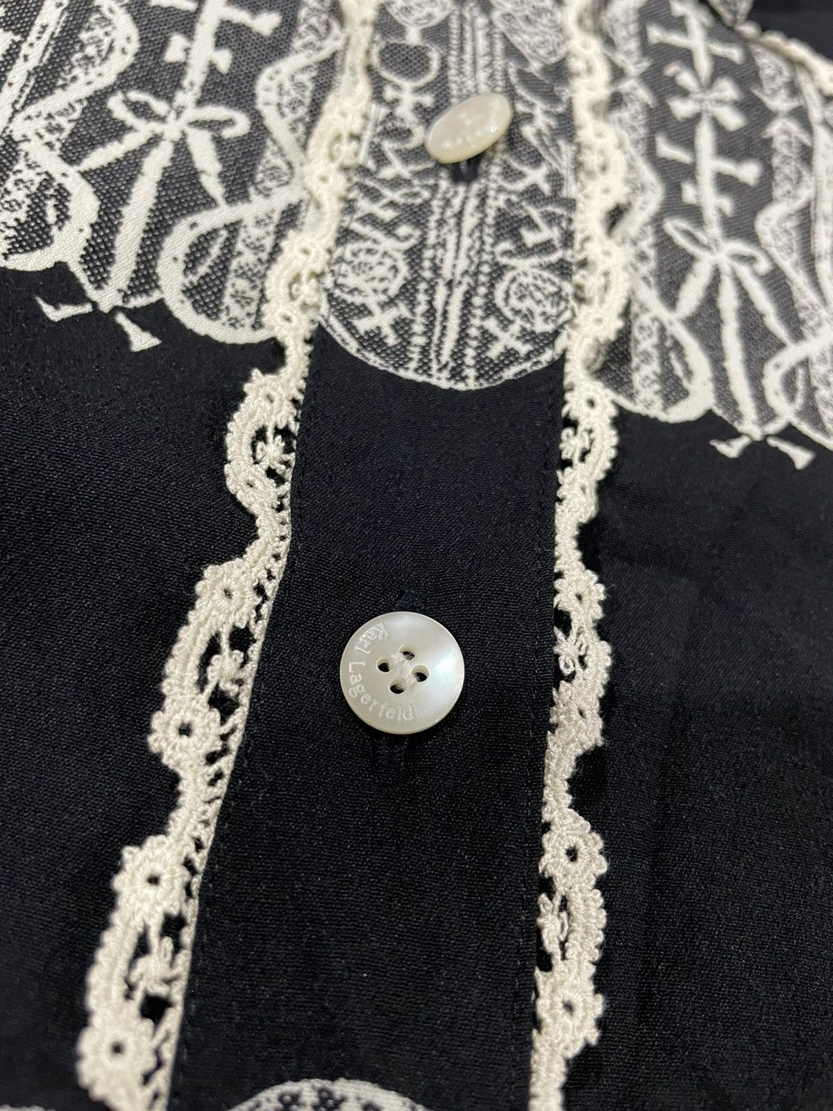 Karl Lagerfeld × Vintage Karl Lagerfeld Rayon Crepe Shirts Size M / US 6-8 / IT 42-44 - 15 Thumbnail