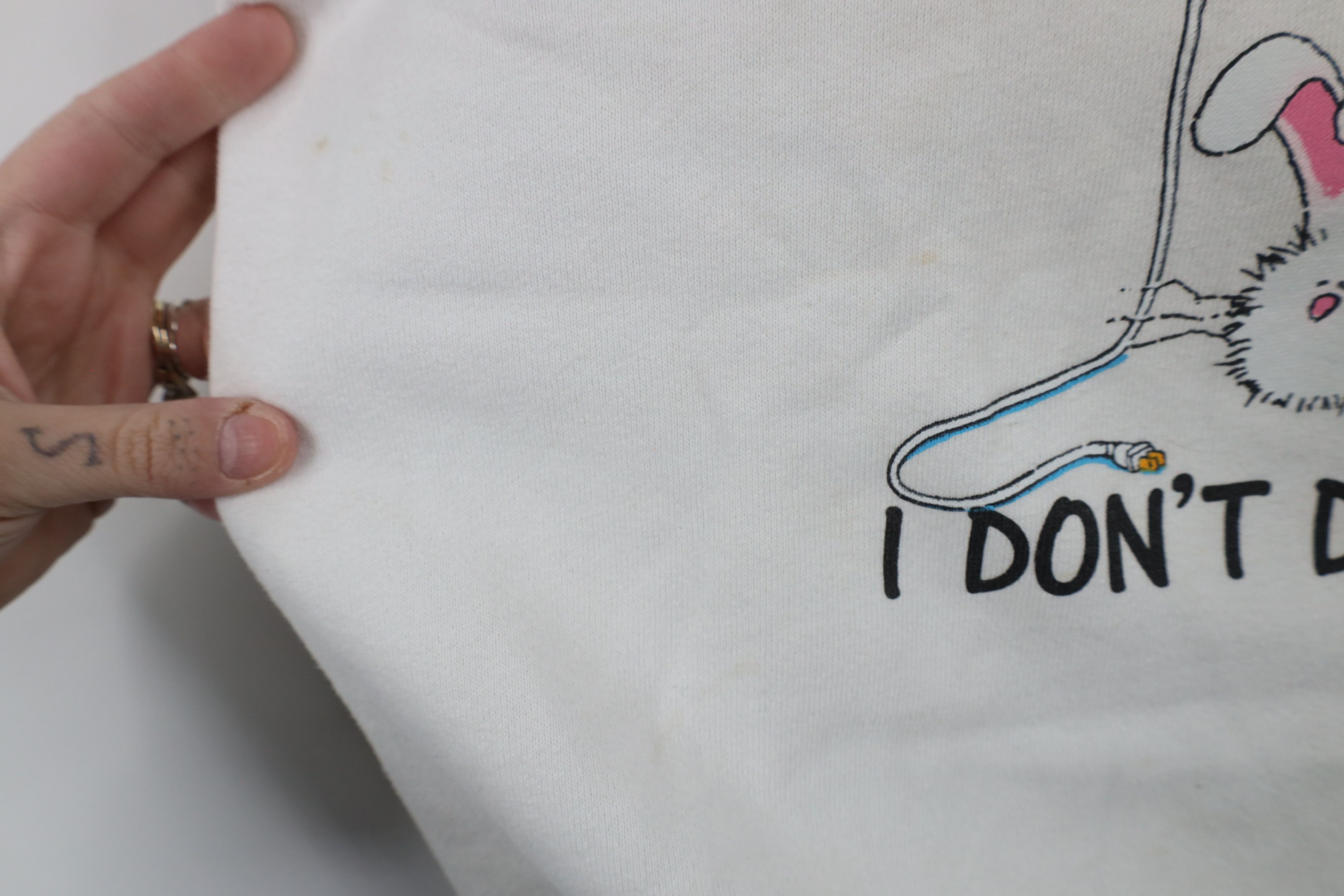 Vintage Vintage 80s Funny Duck I Don't Do Mornings Sweatshirt USA Size L / US 10 / IT 46 - 7 Thumbnail