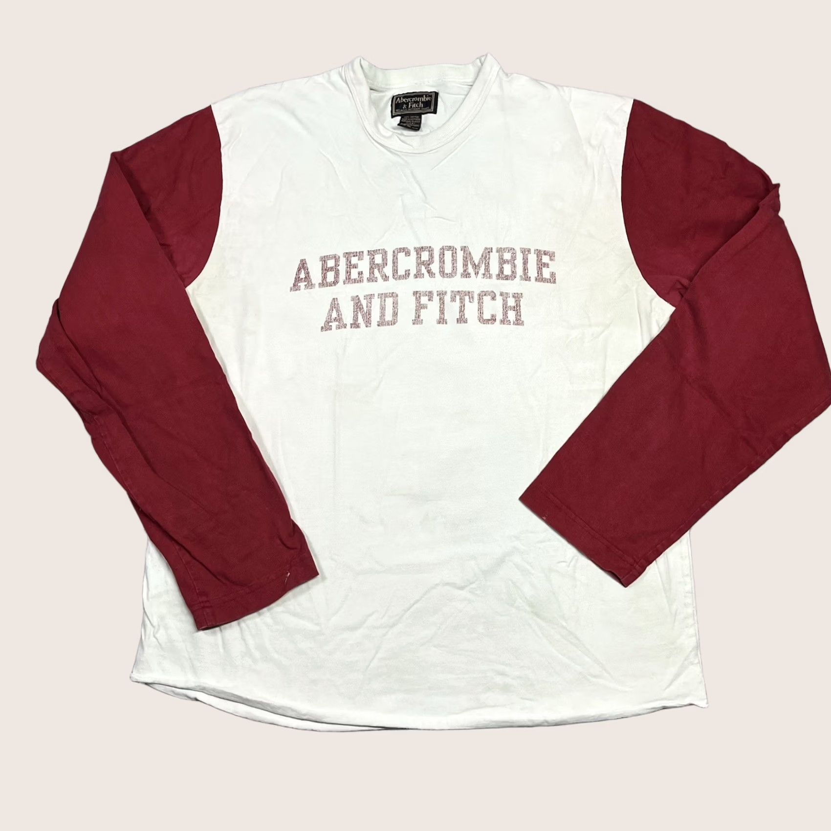 Abercrombie & Fitch Abercrombie & Fitch Shirt Mens L Red Raglan Long Sleeve VTG Made USA Y2K Size US L / EU 52-54 / 3 - 1 Thumbnail