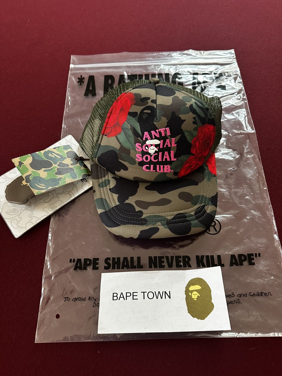 Anti Social Social Club × Bape BAPE X ASSC MESH CAP (GREEN) | Grailed