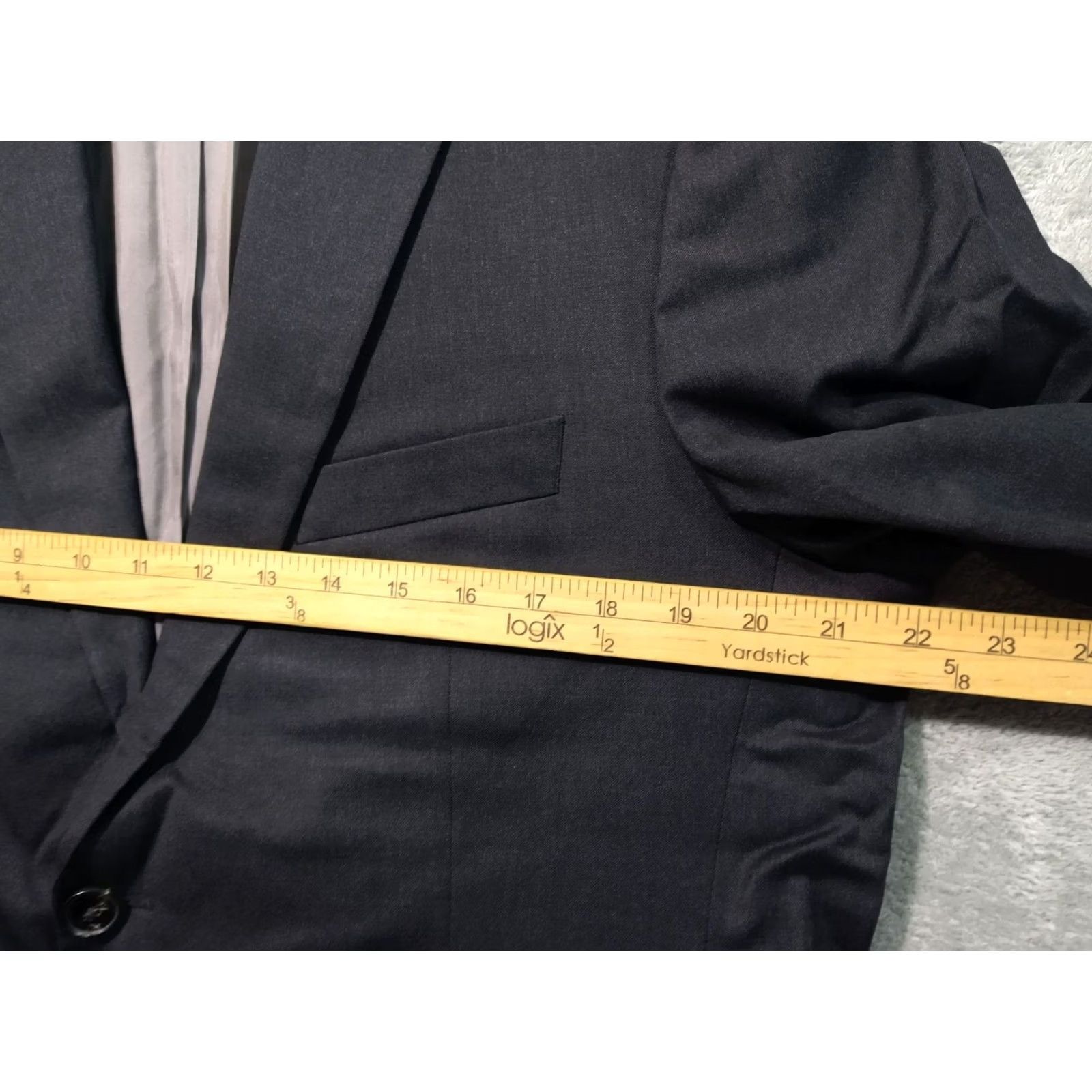 Hugo Boss HUGO BOSS Blazer Mens 42R Gray Wool 2 Piece Suit Jacket 2-Button Notch Lapel Regular Fit Vintage No Size 42R - 6 Thumbnail