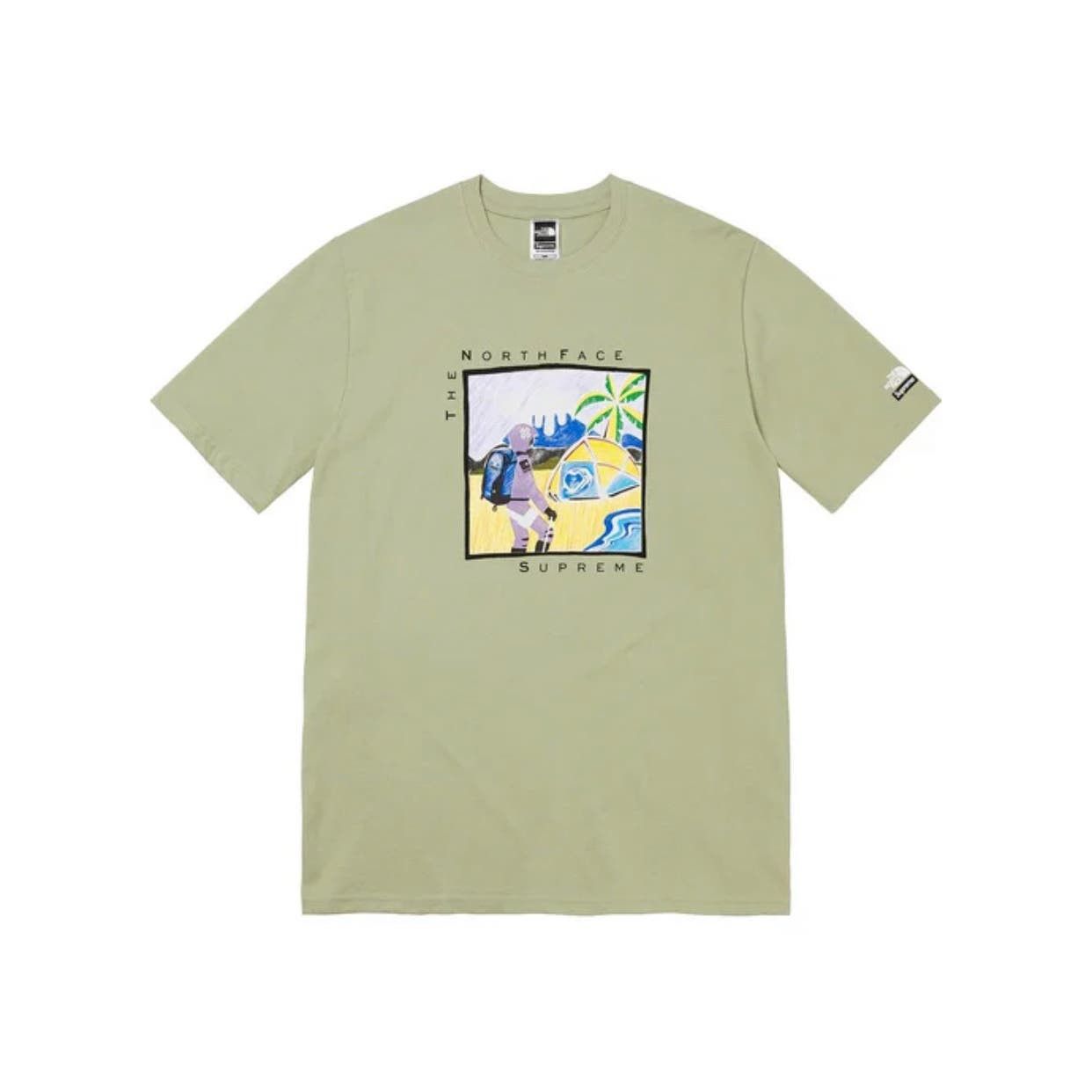 image of Supreme The North Face Sketch S/s Top Sage Size Small in Green, Men's