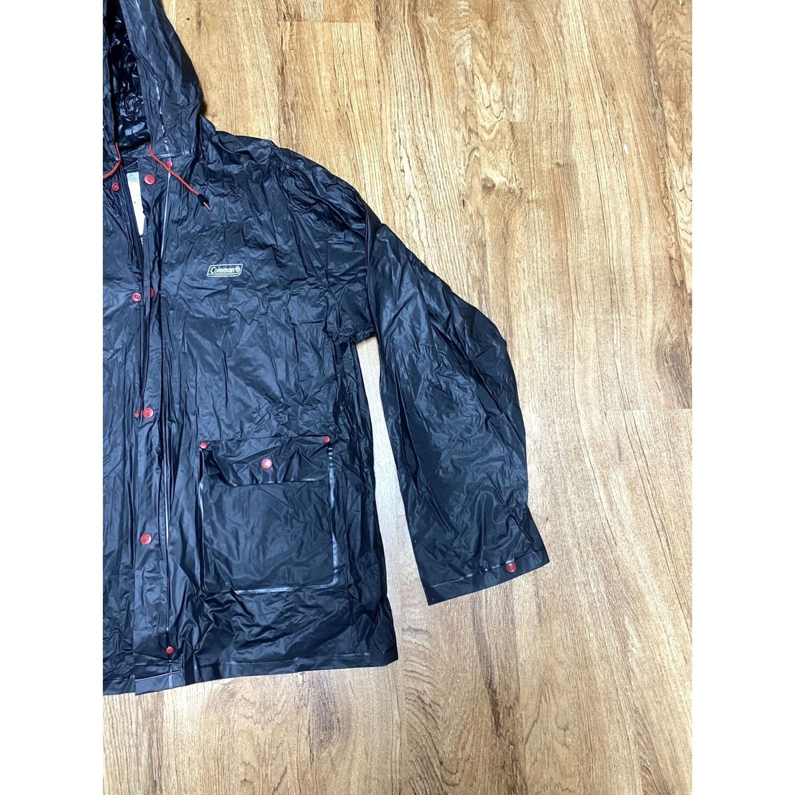Rains Coleman Mens Hooded Rain Jacket Black L Zip Buckle Button Rain Coat Outdoor 300 Warmth Hiking Travel Workwear Regular Mid-Length Vintage No Size US L / EU 52-54 / 3 - 3 Thumbnail
