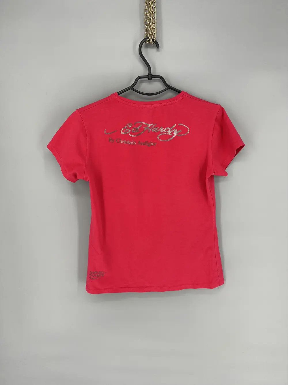 Christian Audigier Vintage Ed Hardy Women’s Rhinestones T-Shirt Size XL / US 12-14 / IT 48-50 - 9 Thumbnail
