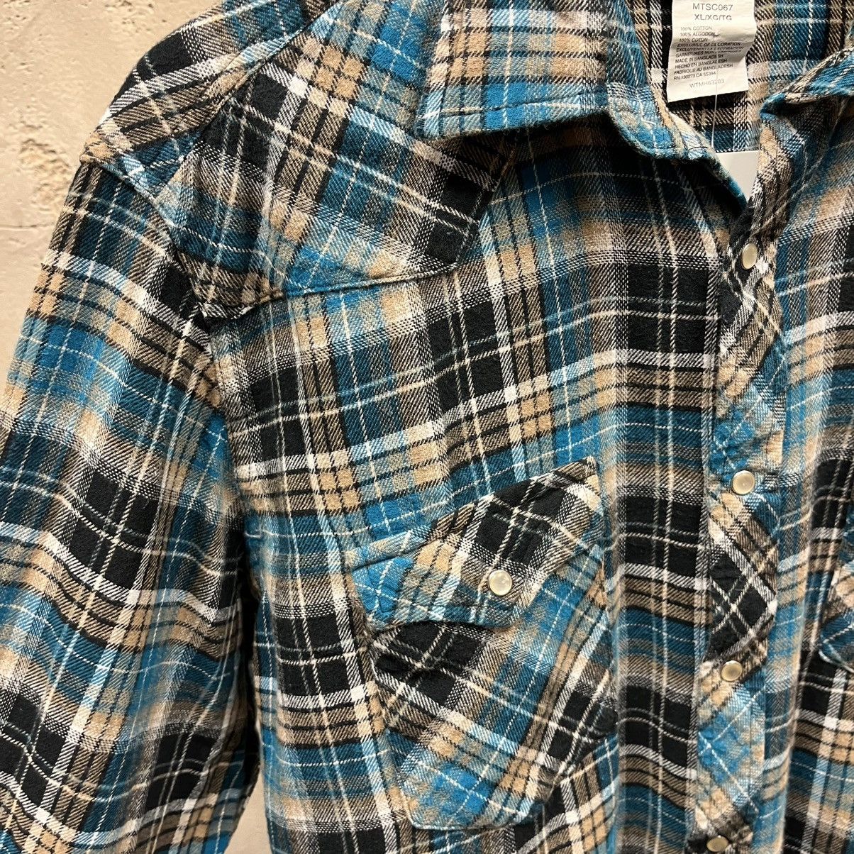 Wrangler Vintage Wrangler Rancher Plaid Pearl Snap Button Down Shirt Size US XL / EU 56 / 4 - 3 Thumbnail