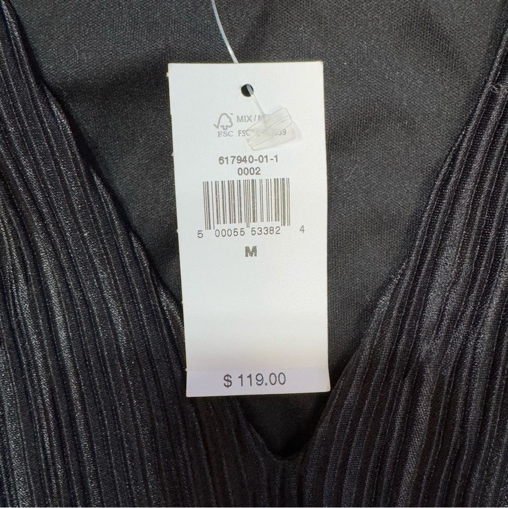 Banana Republic NWT New $119 Banana Republic Plisse Swing Black Long Sleeve Size M / US 6-8 / IT 42-44 - 6 Thumbnail