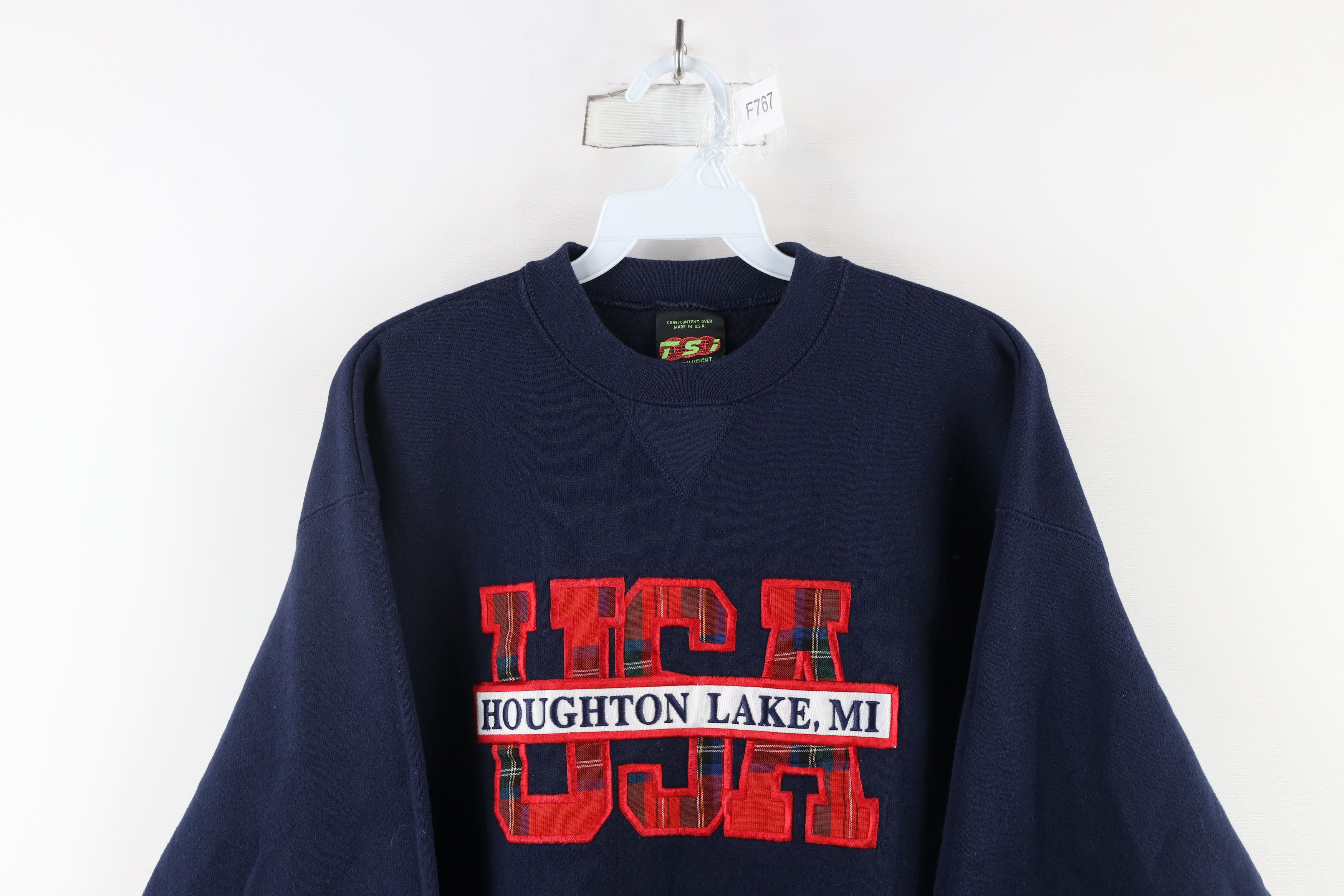 Vintage Vintage 90s Lake Michigan Crewneck Sweatshirt Blue USA Size US L / EU 52-54 / 3 - 2 Thumbnail