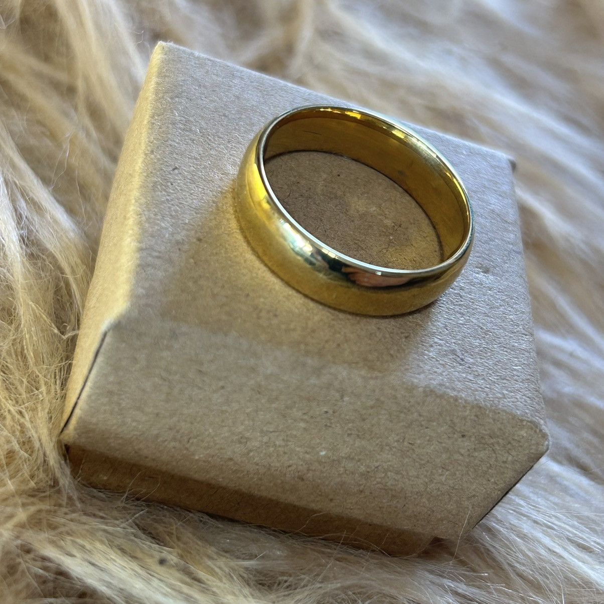 Jewelry Men’s 24kt 9999 6mm wedding band 10.5 Size ONE SIZE - 8 Thumbnail