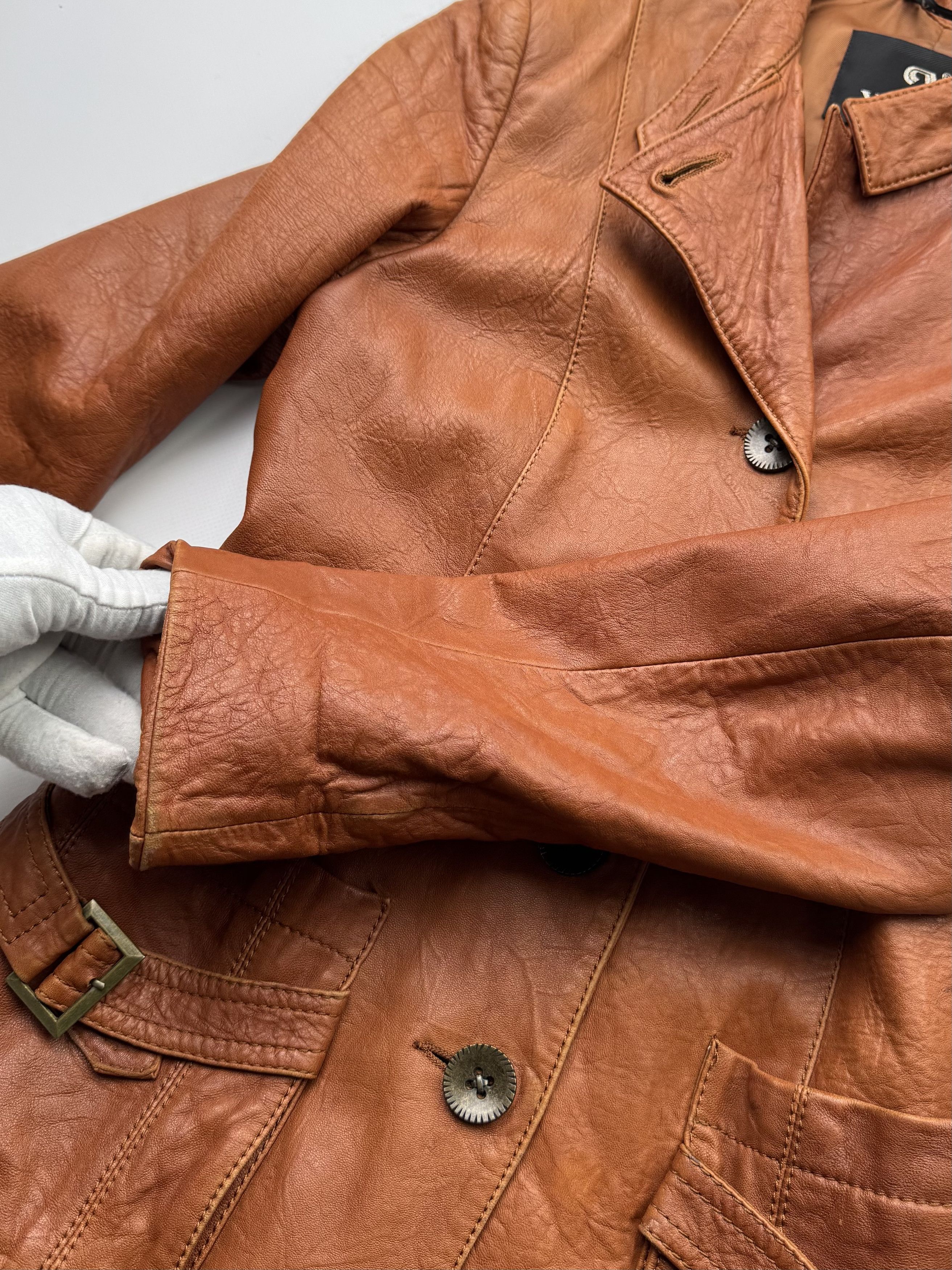 Vintage Vintage Leather Jacket With Straps B523(V88)E2 Size M / US 6-8 / IT 42-44 - 13 Thumbnail
