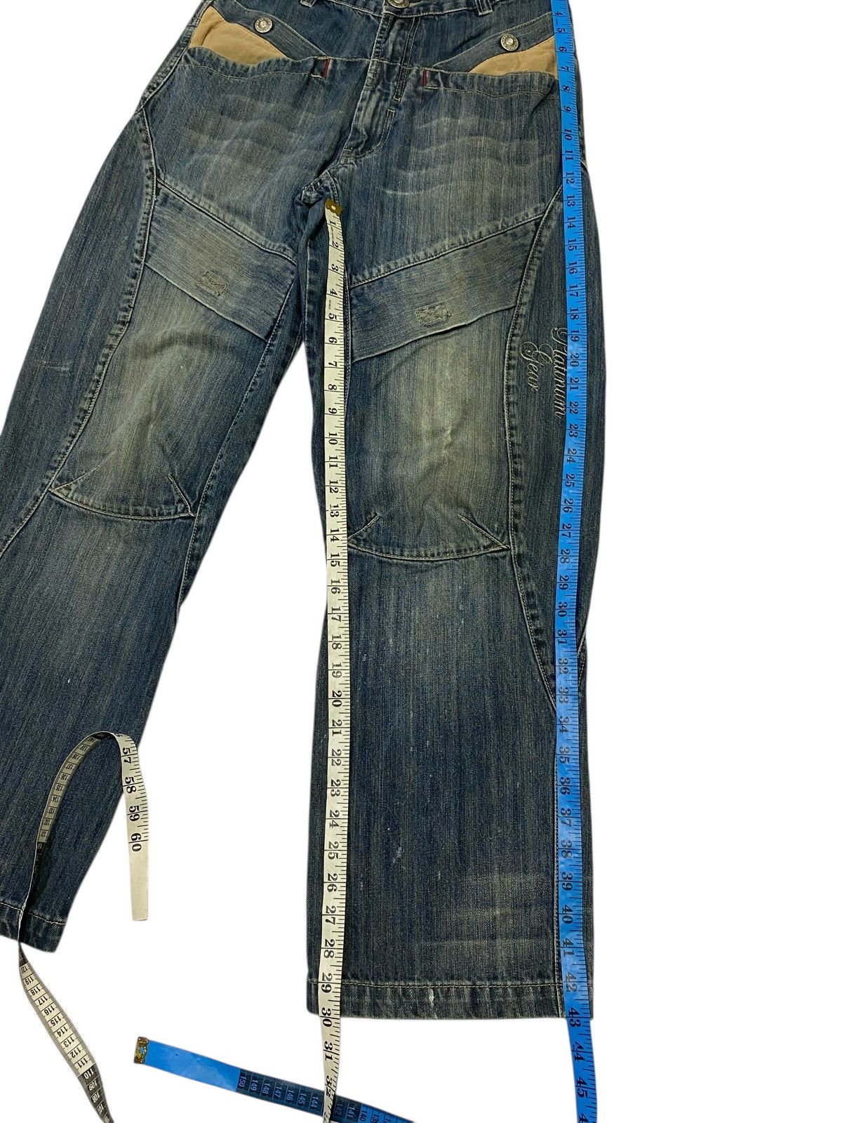 JNCO Japanese brand X Platinum gear baggy jeans Size US 31 - 15 Thumbnail