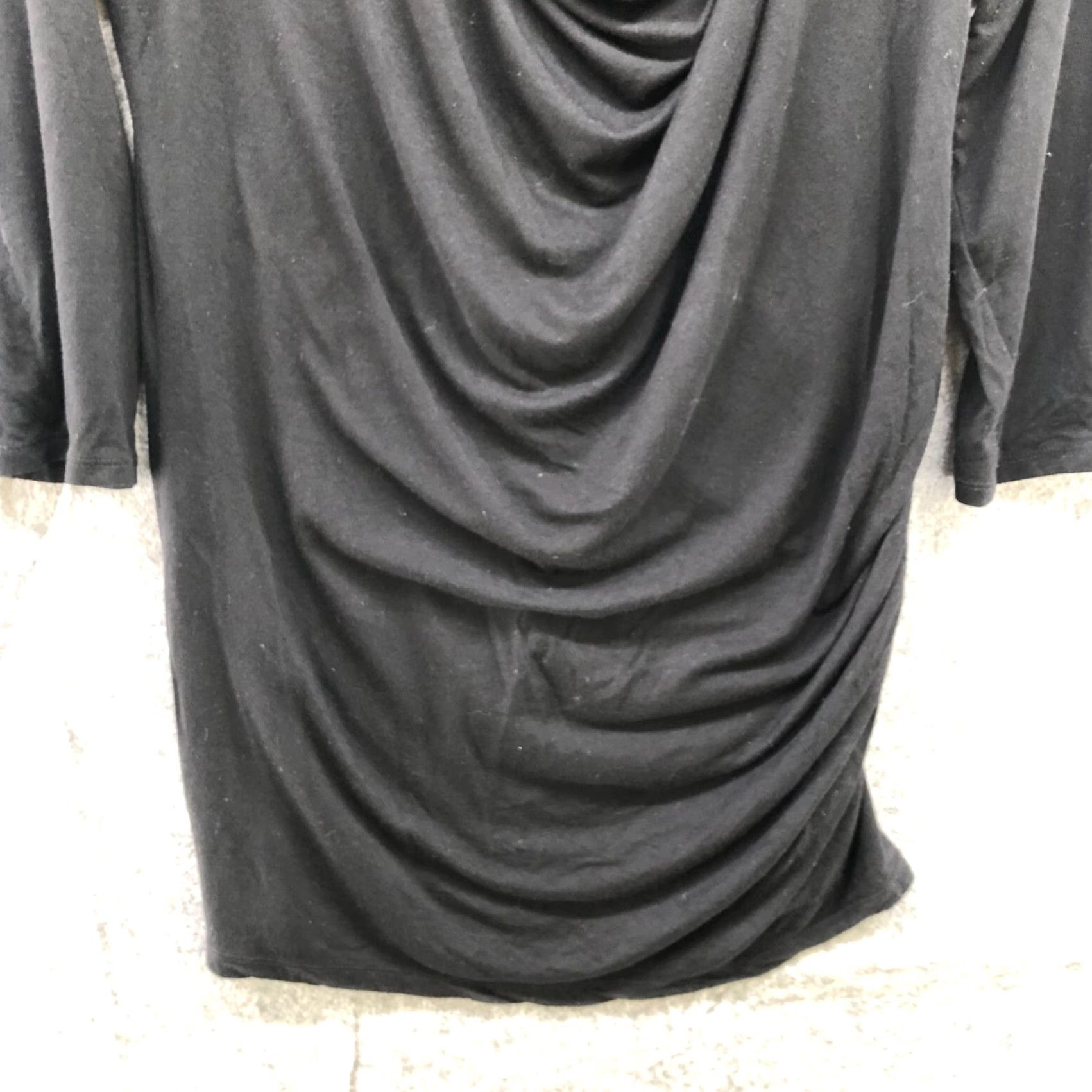 Vintage VINTAGE Catherine Malandrino Maternity T-Shirt Black Womens M 3/4 Sleeve Classic Drape Front Size M / US 6-8 / IT 42-44 - 4 Thumbnail