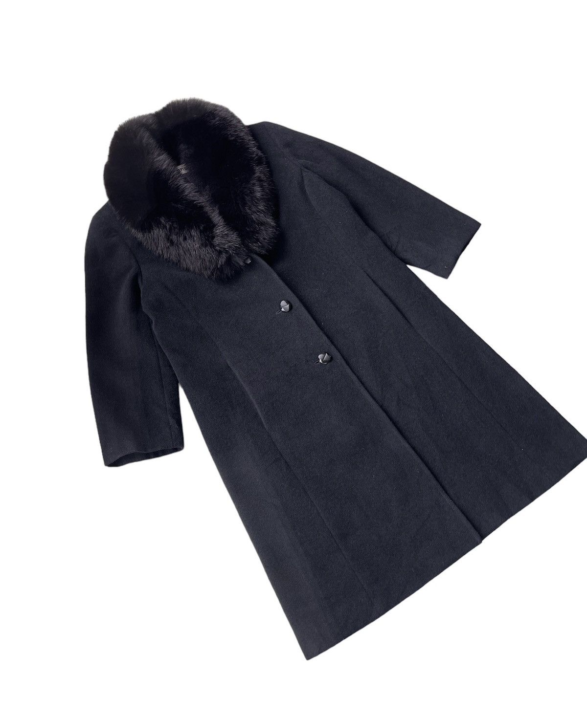 Japanese Brand Mink Fur Wool Long Coat Size S / US 4 / IT 40 - 6 Thumbnail