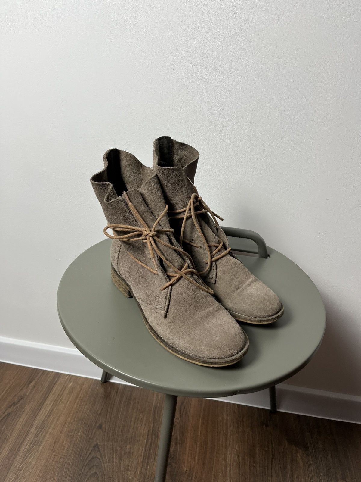 Japanese Brand × Vintage Avant-Garde Women’s Suede Ankle Boots in Minimalist Beige Size US 7 / IT 37 - 3 Thumbnail