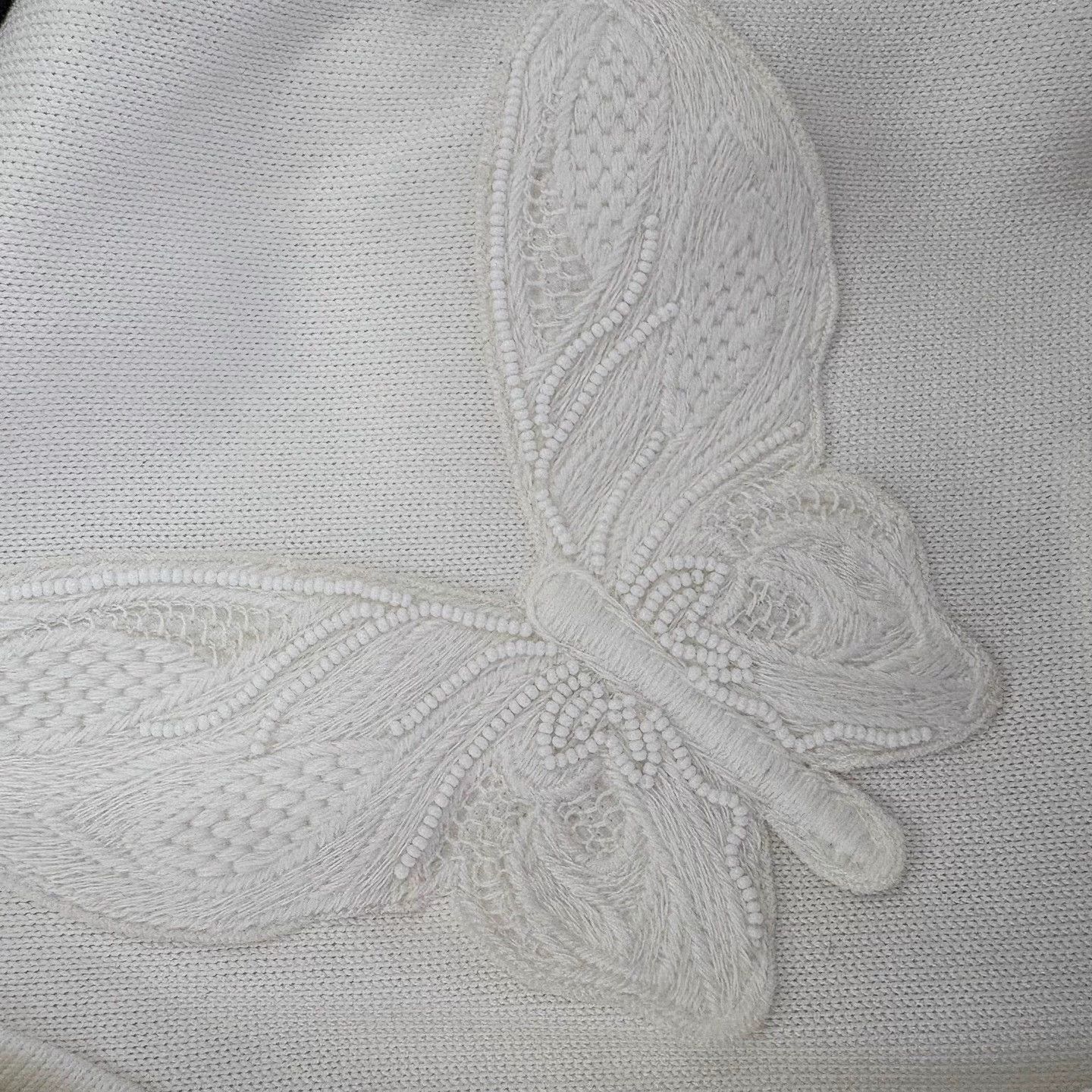 Valentino Valentino Butterfly Embroidered White Denim Hooded M Size US M / EU 48-50 / 2 - 8 Thumbnail