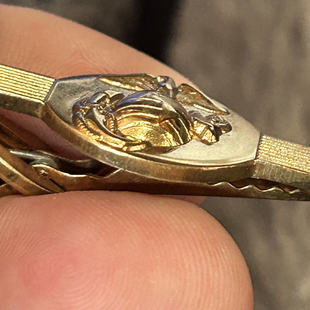 Vintage Vintage gold tone USMC alligator tie bar clip Size ONE SIZE - 7 Thumbnail