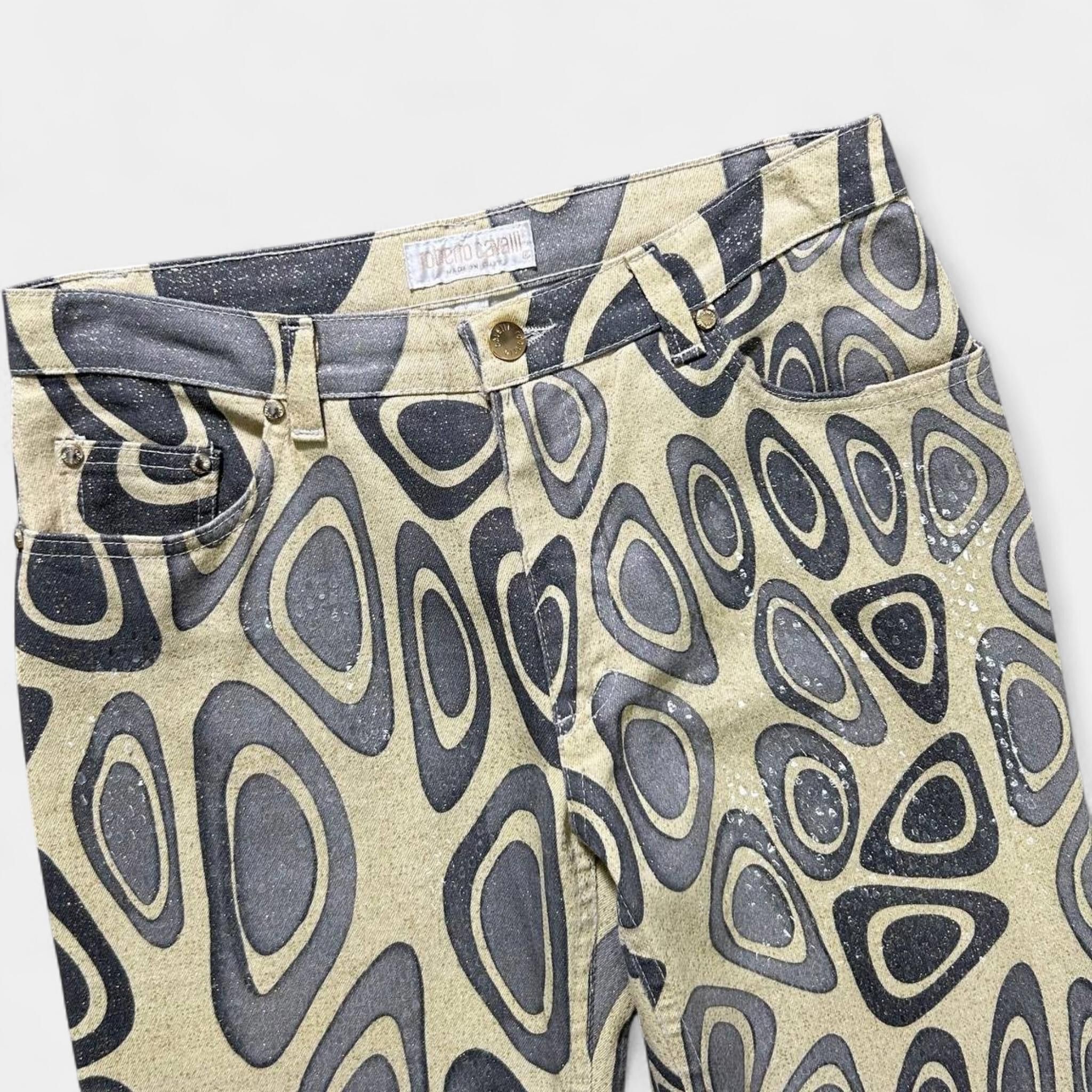 Roberto Cavalli Roberto Cavalli Shiny Graphic Pants Size 42" / US 20 - 3 Thumbnail