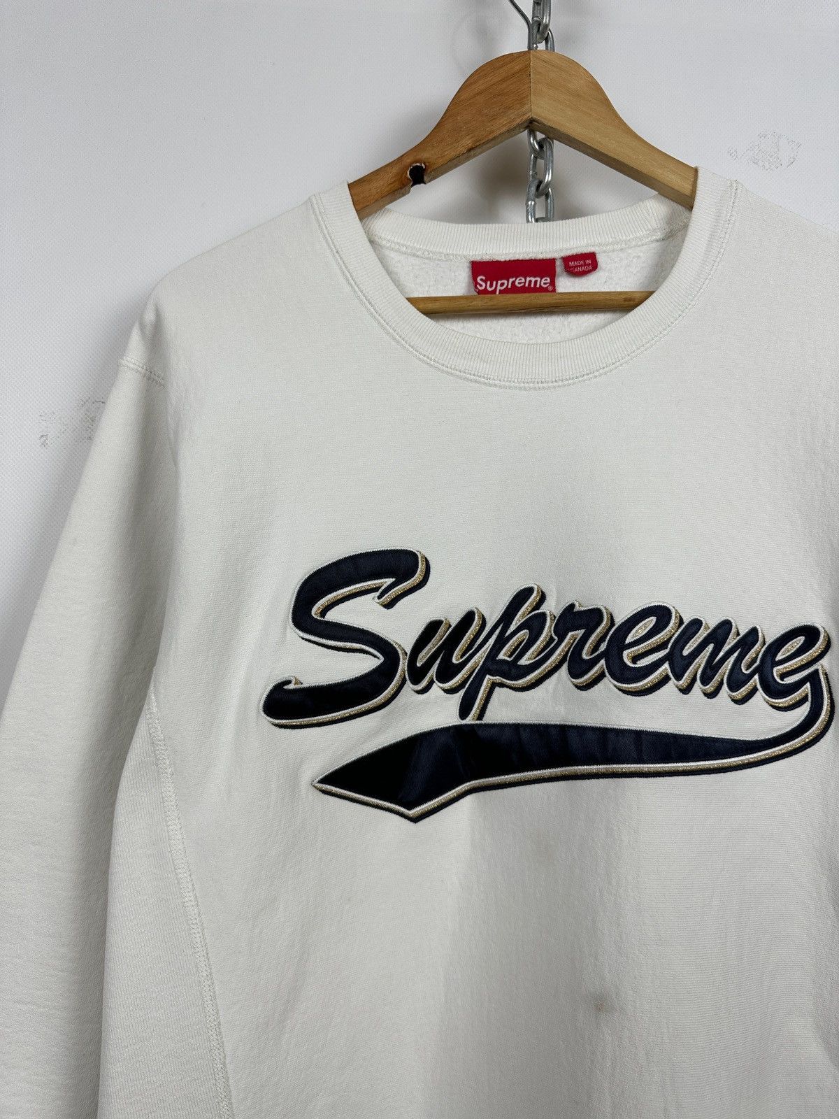 Supreme Supreme Brush Script White Crewneck Sweatshirt Size US L / EU 52-54 / 3 - 5 Thumbnail