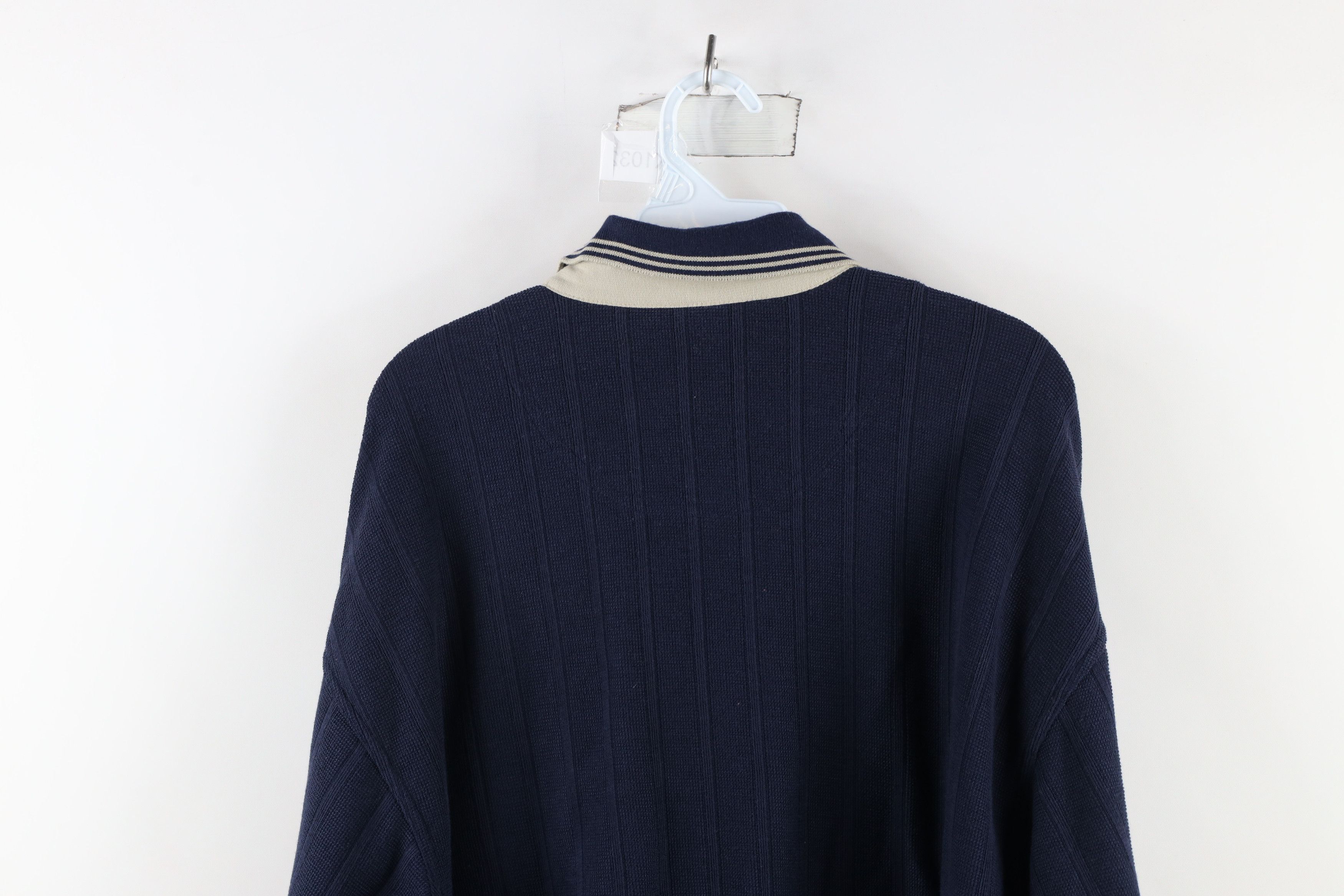 Vintage Vintage 90s Streetwear Thermal Waffle Knit Pullover Polo Size US L / EU 52-54 / 3 - 8 Thumbnail