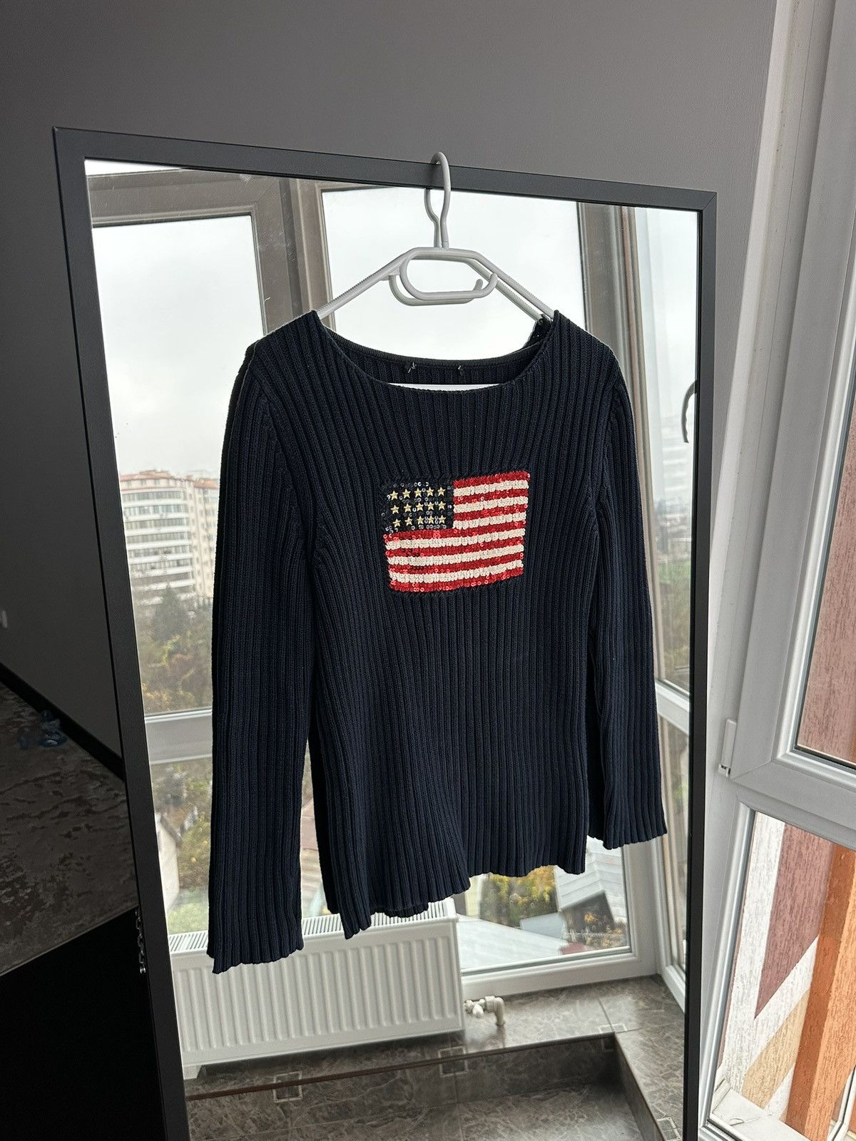 Vintage Vintage Woman USA Flag Polo RL Style Ribbed Knitted Sweater Size M / US 6-8 / IT 42-44 - 1 Thumbnail