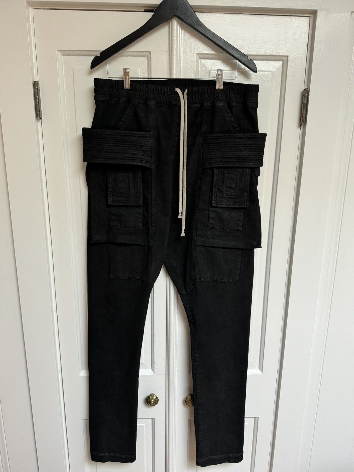image of Rick Owens Drkshdw Waxed Denim Creatch Pants in Black, Men's (Size 38)