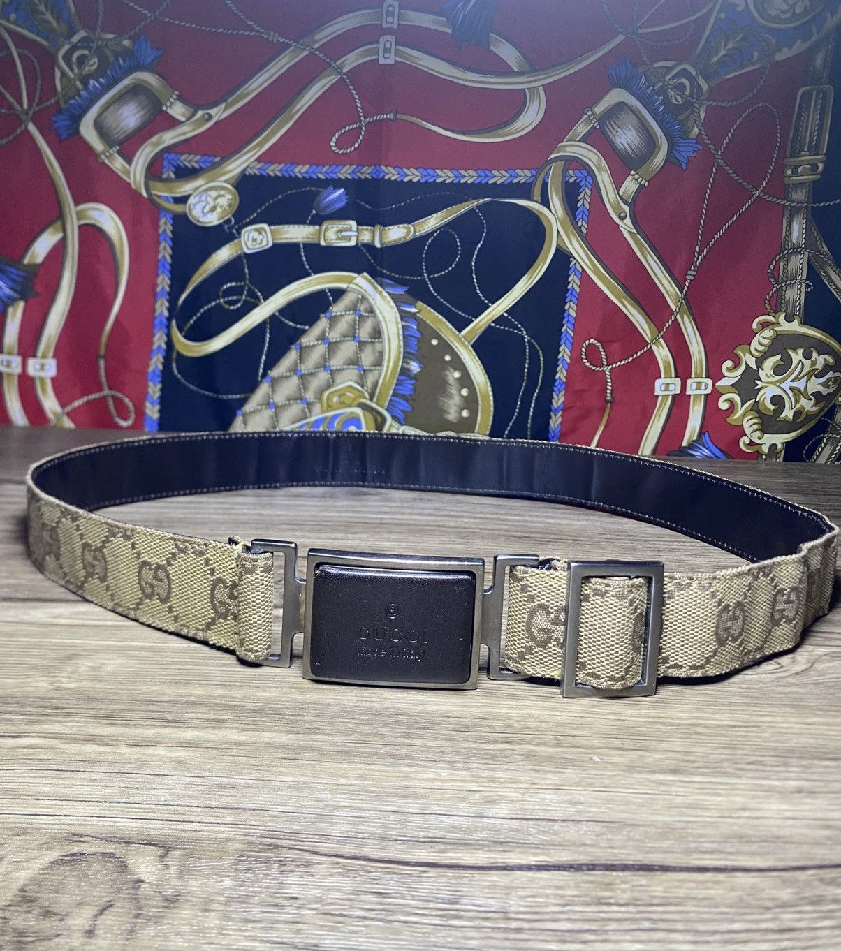 Gucci Gucci Tan Web GG Guccissima Belt Size ONE SIZE - 1 Thumbnail