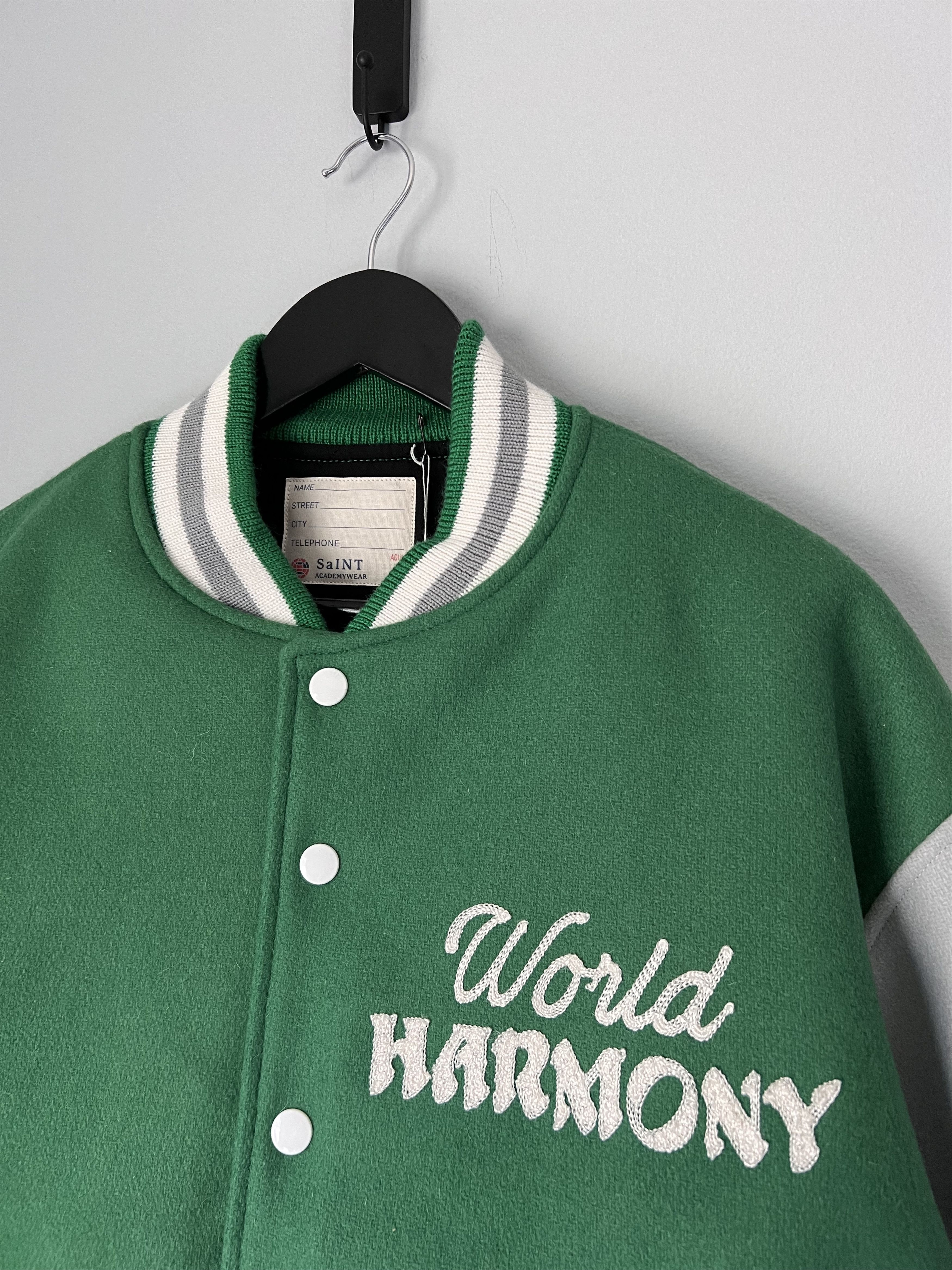 Saint Michael Saint Michael Harmony Wool Varsity Jacket in Green Size US L / EU 52-54 / 3 - 7 Thumbnail
