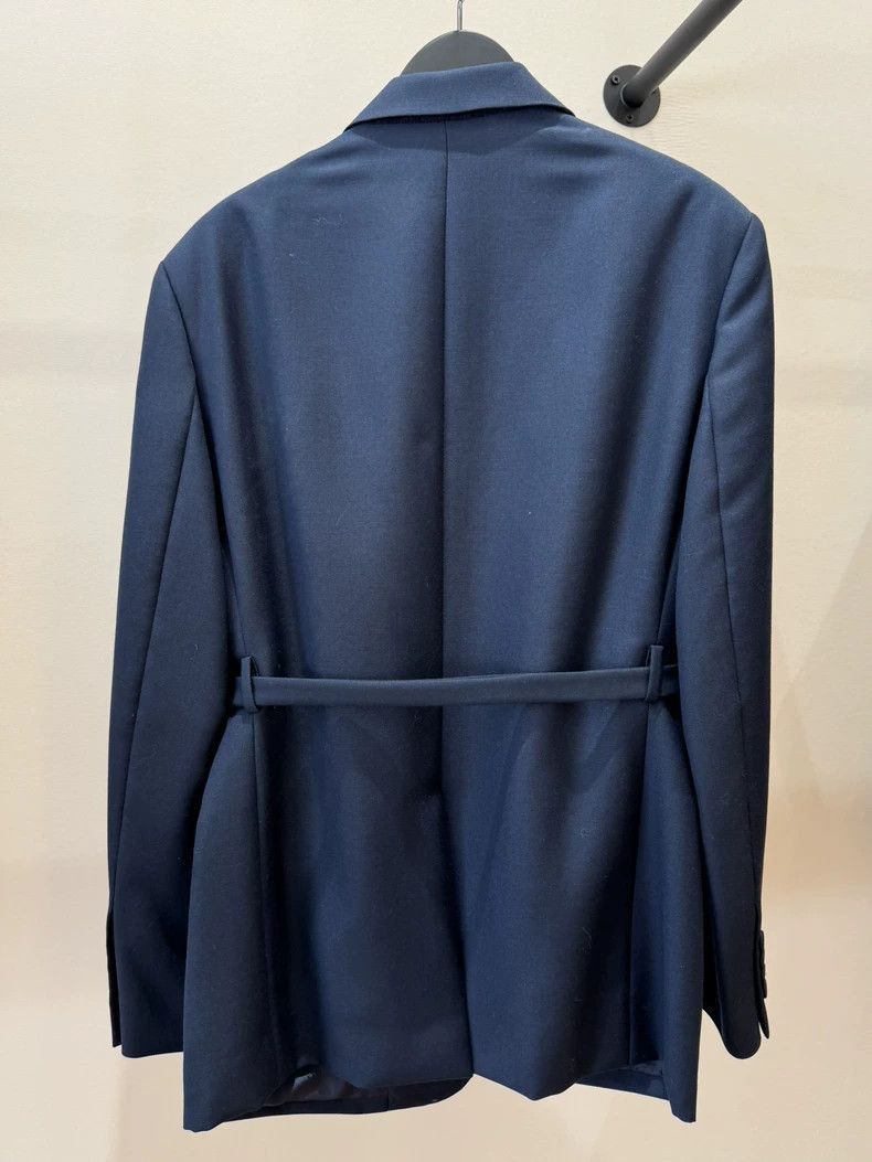 Dior Dior Dior Dark Blue Suit Jacket with Belt Design-2507 Size US L / EU 52-54 / 3 - 2 Thumbnail
