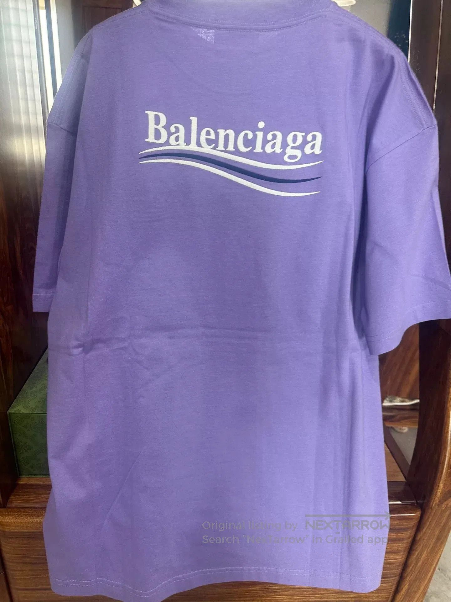 Balenciaga balenciaga logo t-shirt in vibrant purple. Size US M / EU 48-50 / 2 - 4 Thumbnail