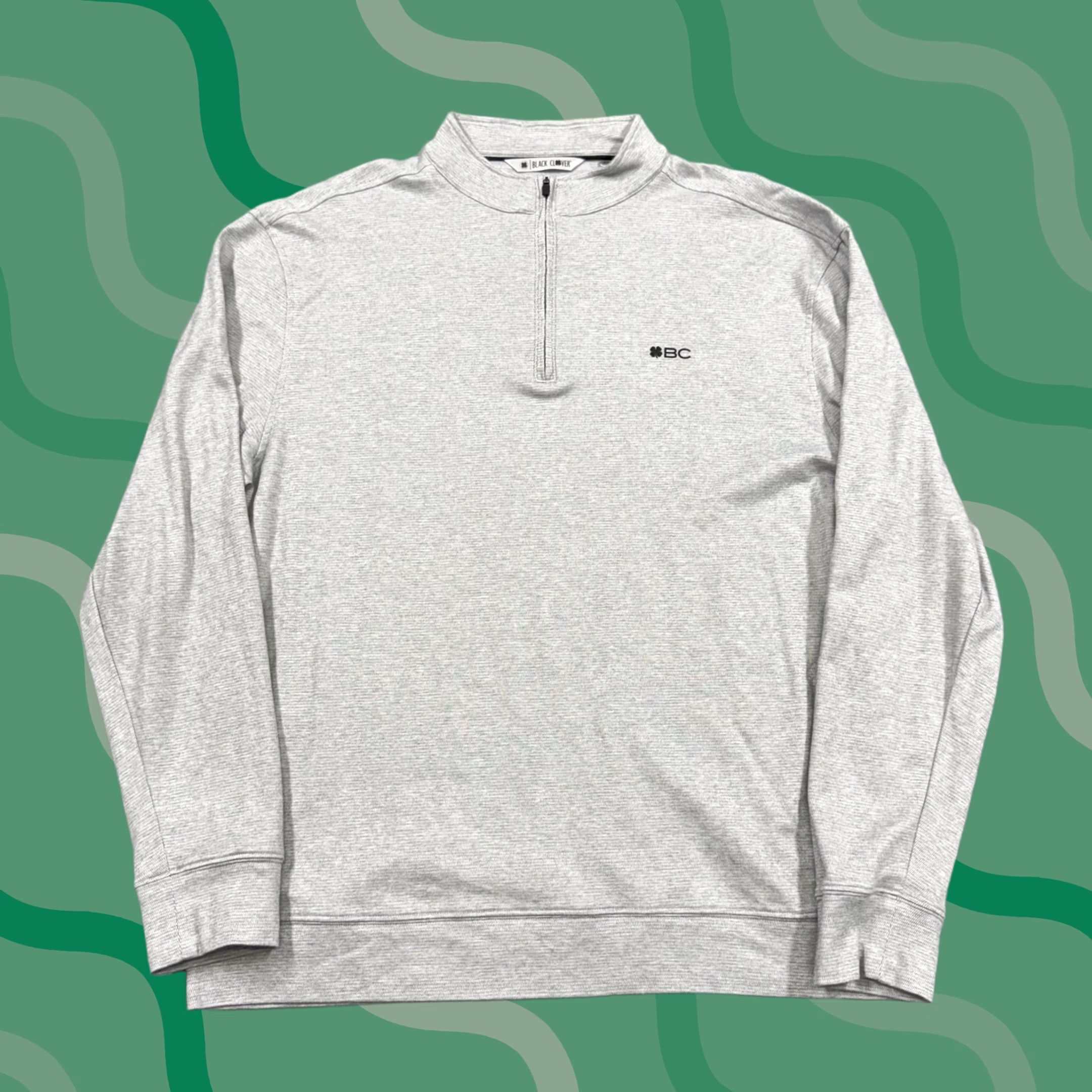 Vintage Black Clover Pullover Mens 2XL Gray 1/4 Zip Long Sleeve Golf Performance Top Size US XXL / EU 58 / 5 - 1 Thumbnail