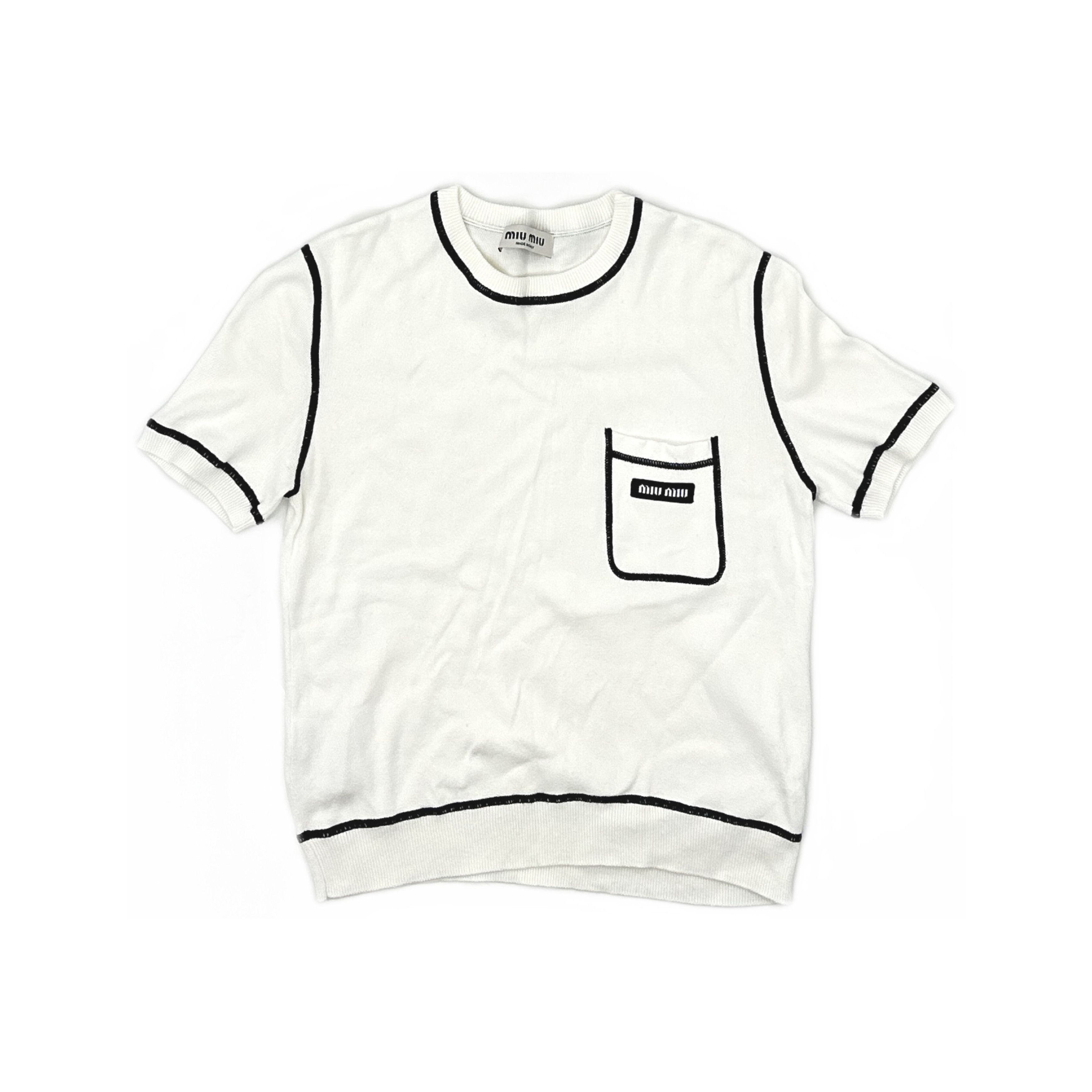 Miu Miu Miu Miu Contrast Trim Knit Top Size 38 Size XS / US 0-2 / IT 36-38 - 1 Thumbnail