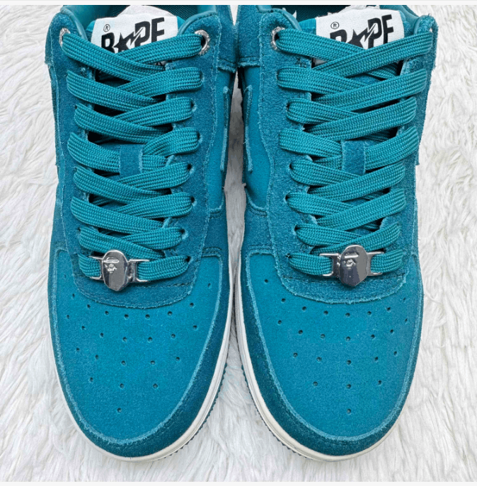 Bape A Bathing Ape Bapesta Low Teal Suede Sneakers Size US 9 / EU 42 - 3 Thumbnail